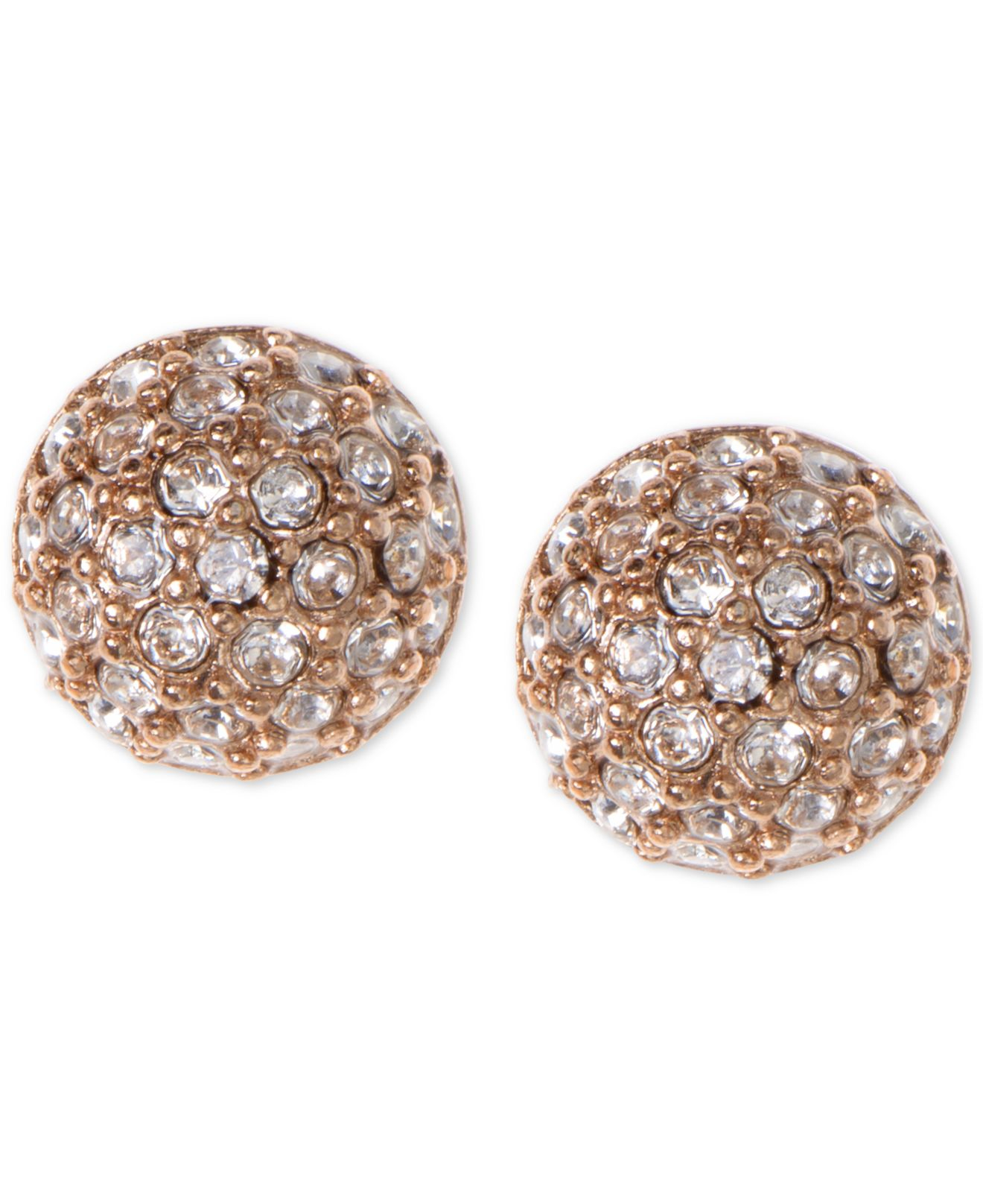 Givenchy Earrings, Rose Goldtone Crystal Button Earrings in Pink (Rose