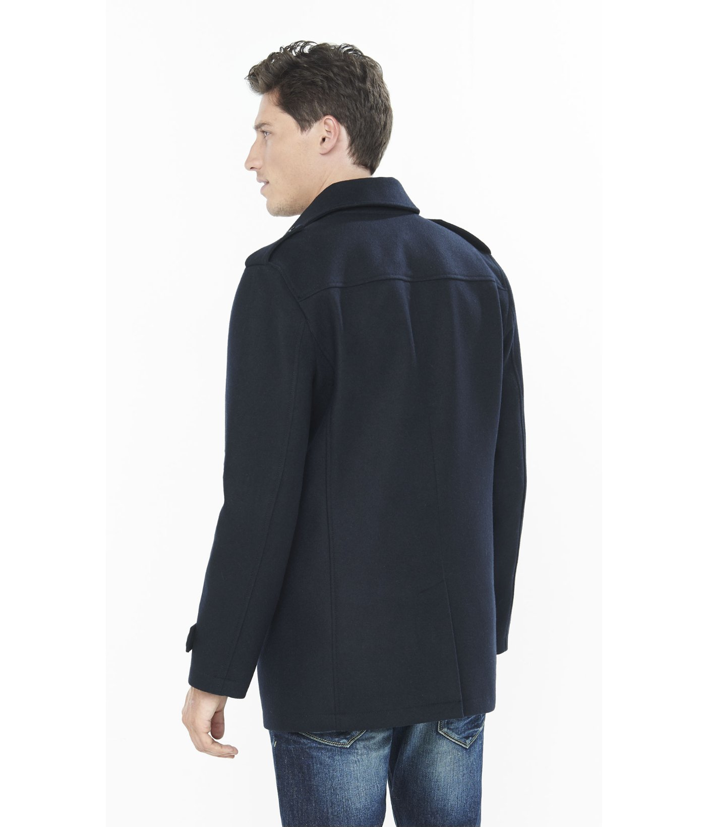 Lyst Express Navy Wool Commuter Coat in Blue for Men