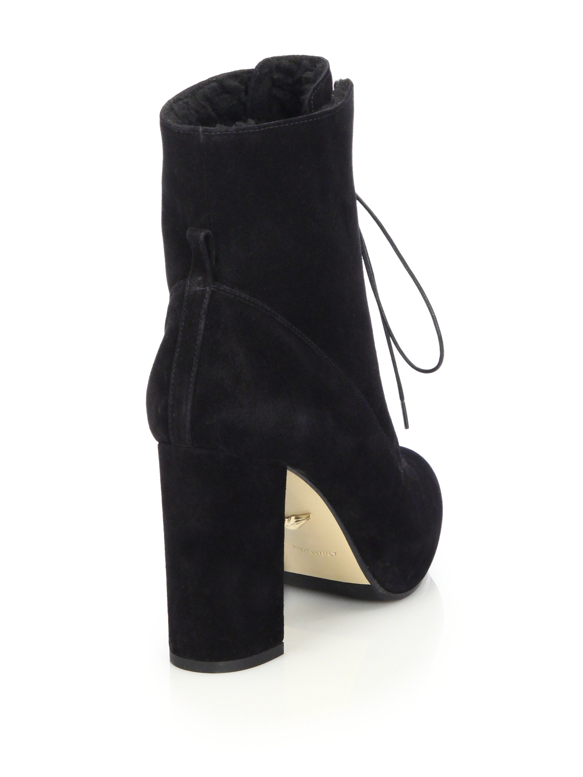 warm lined lace up bootie