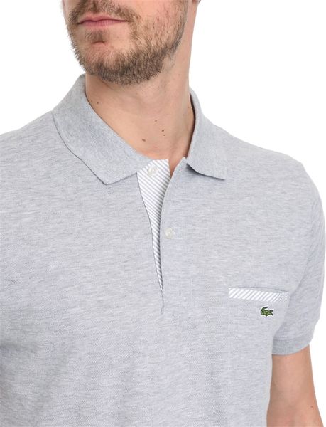 Lacoste Polo Shirt Ss Mottled Grey in Gray for Men (grey) | Lyst