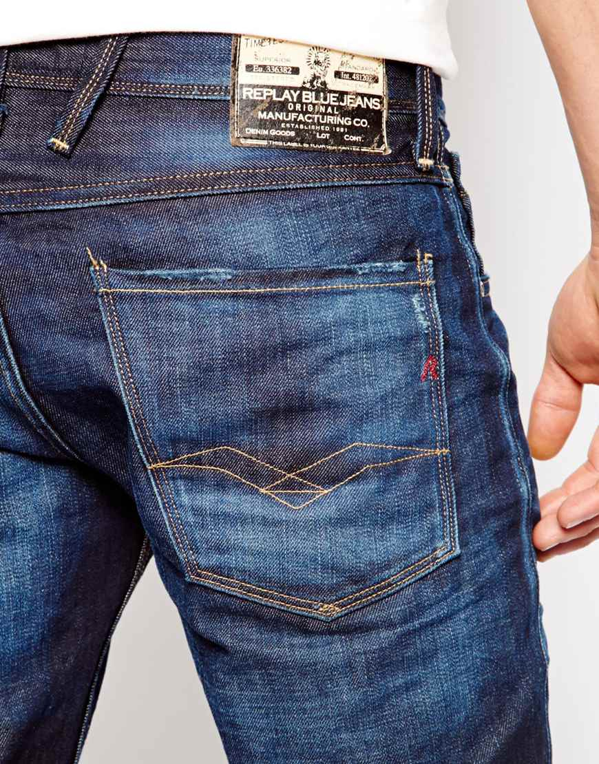 Verdwijnen toevoegen aan Noodlottig Replay Slim Fit Jeans Barcelona Fc Collection in Blue for Men | Lyst