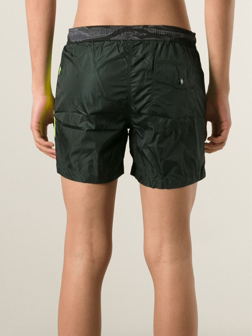 Moncler Camouflage Swimming Shorts in Black for Men - Lyst