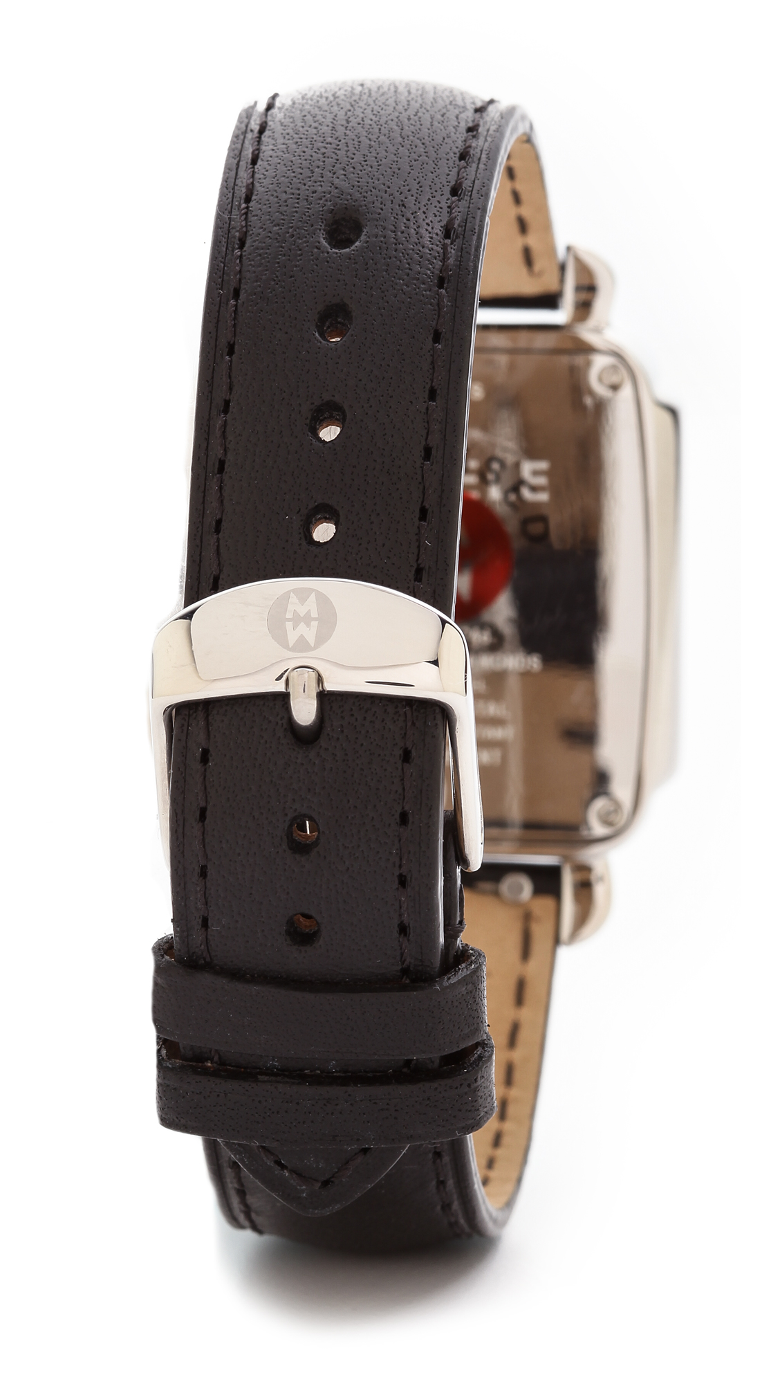 Michele 18mm Calfskin Leather Watch Strap Black Lyst