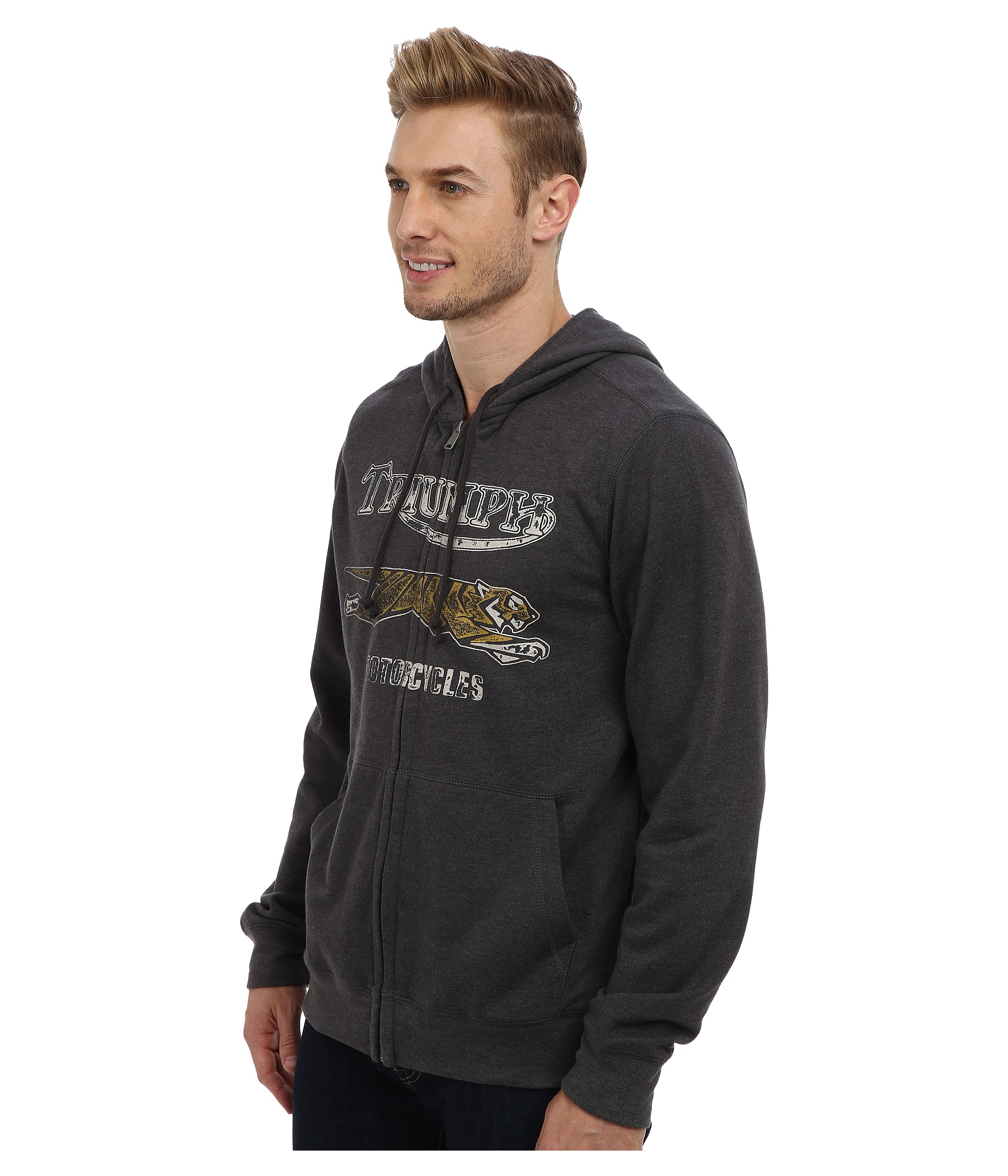 Lucky Brand Triumph Tiger Zip Up Hoodie 