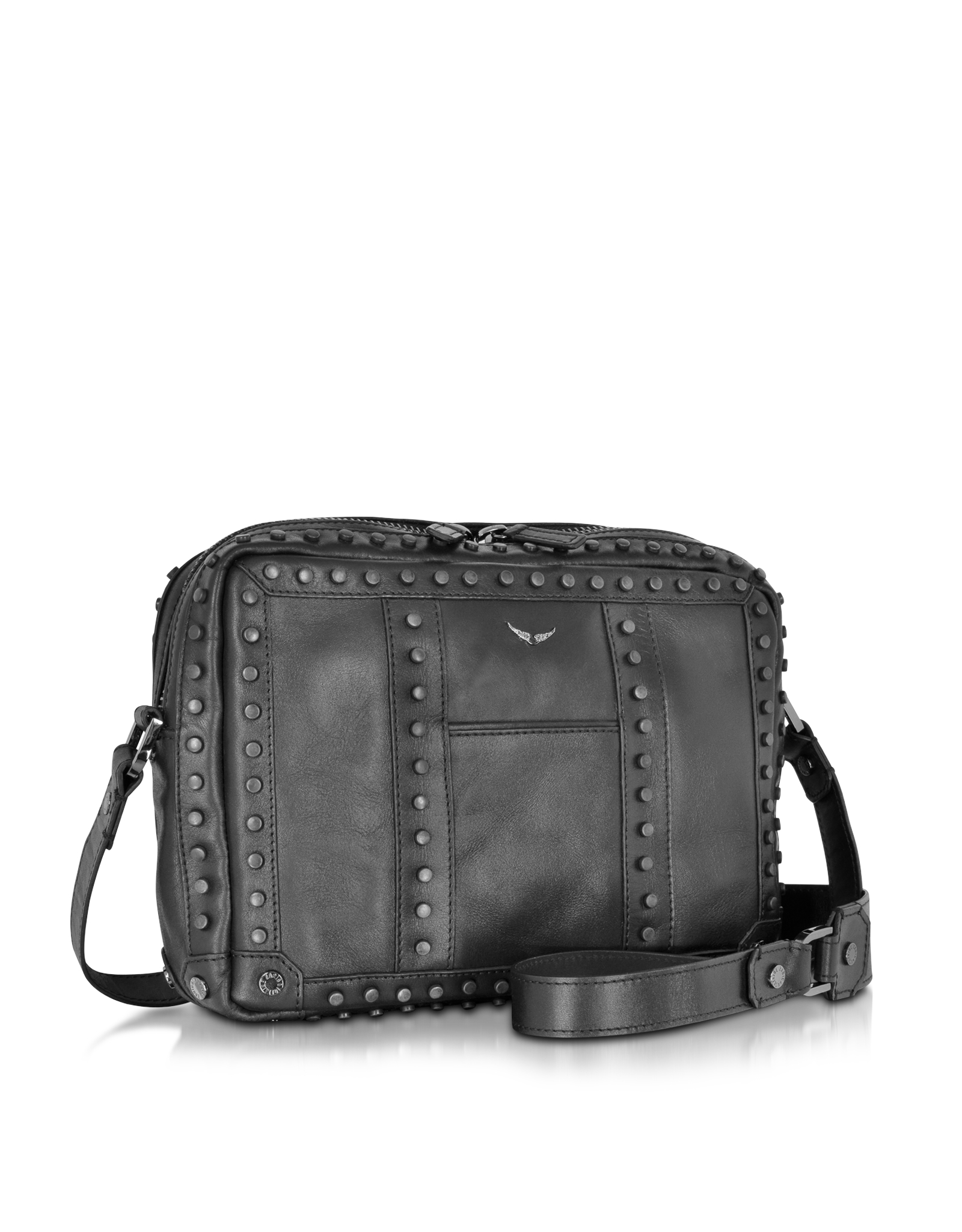 Zadig & Voltaire Boxy Black Leather Crossbody Bag - Lyst