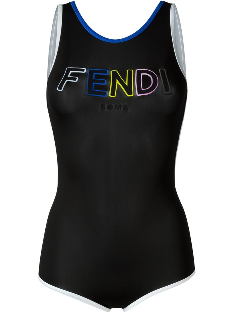 fendi swimsuit black and white