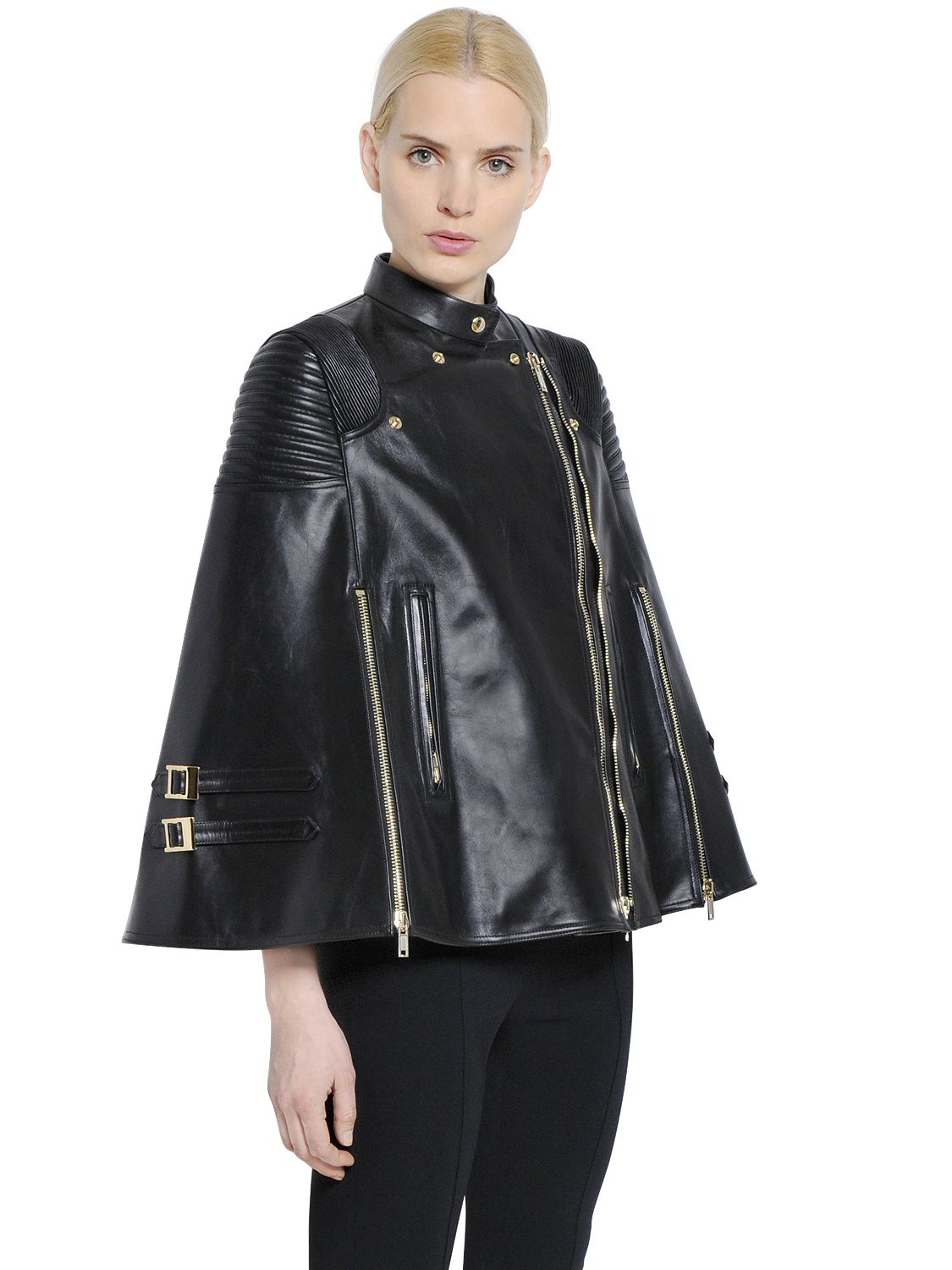 leather jacket cape