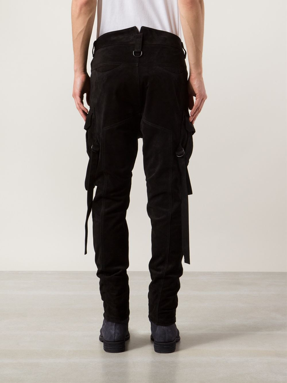 black cargo trousers with belt