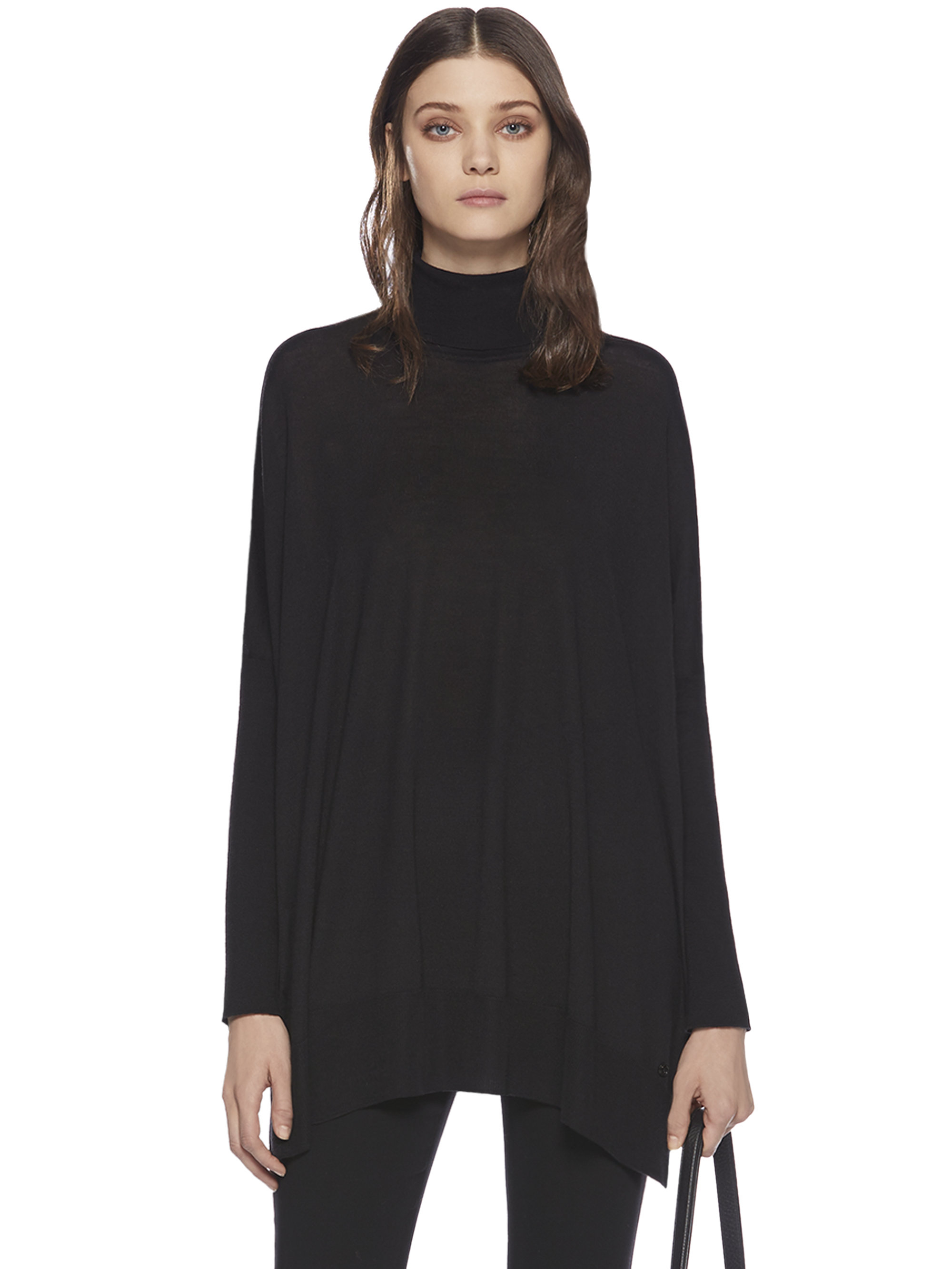 turtleneck poncho sweater