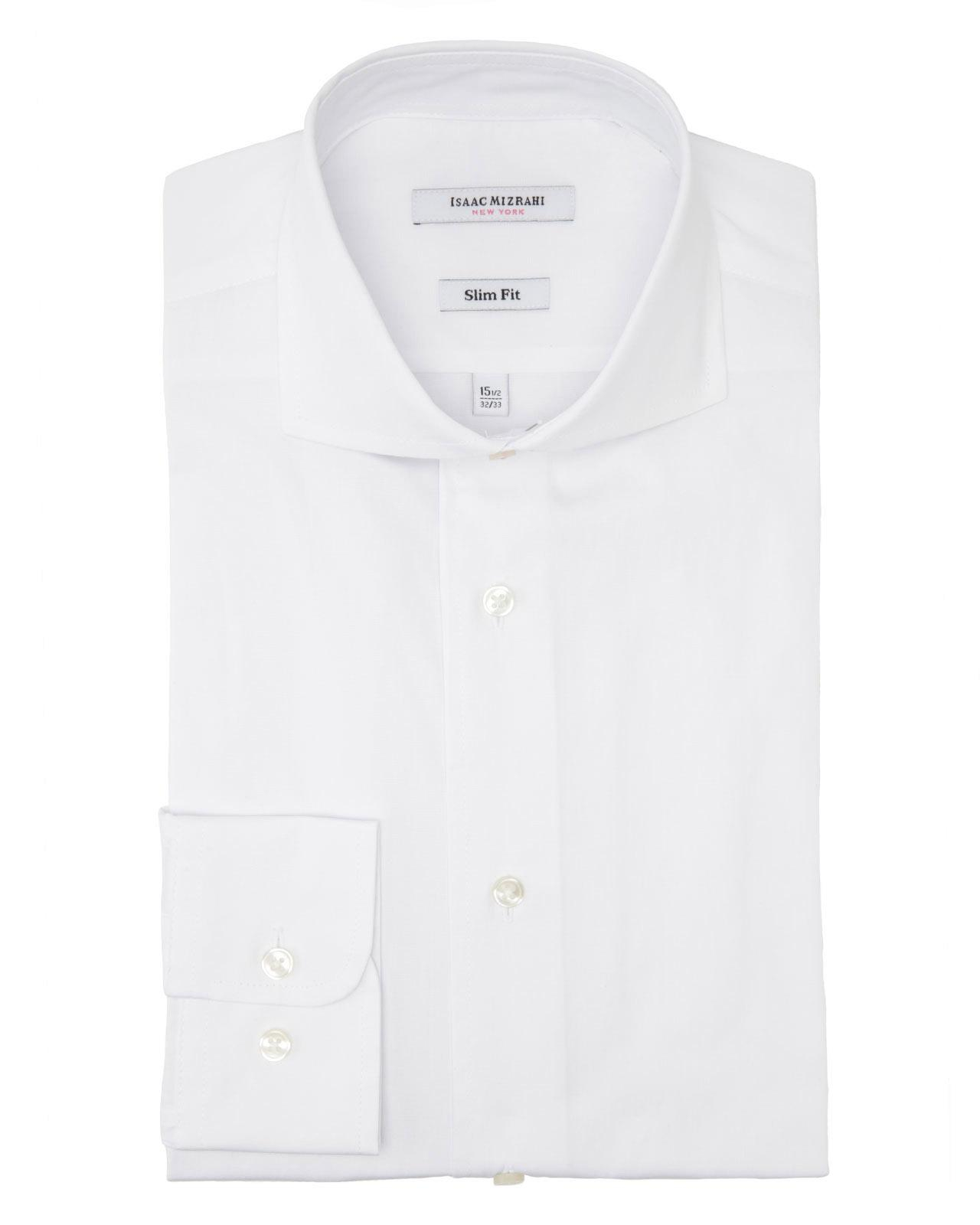 Isaac mizrahi new york White Slim Fit Dress Shirt in White for Men | Lyst