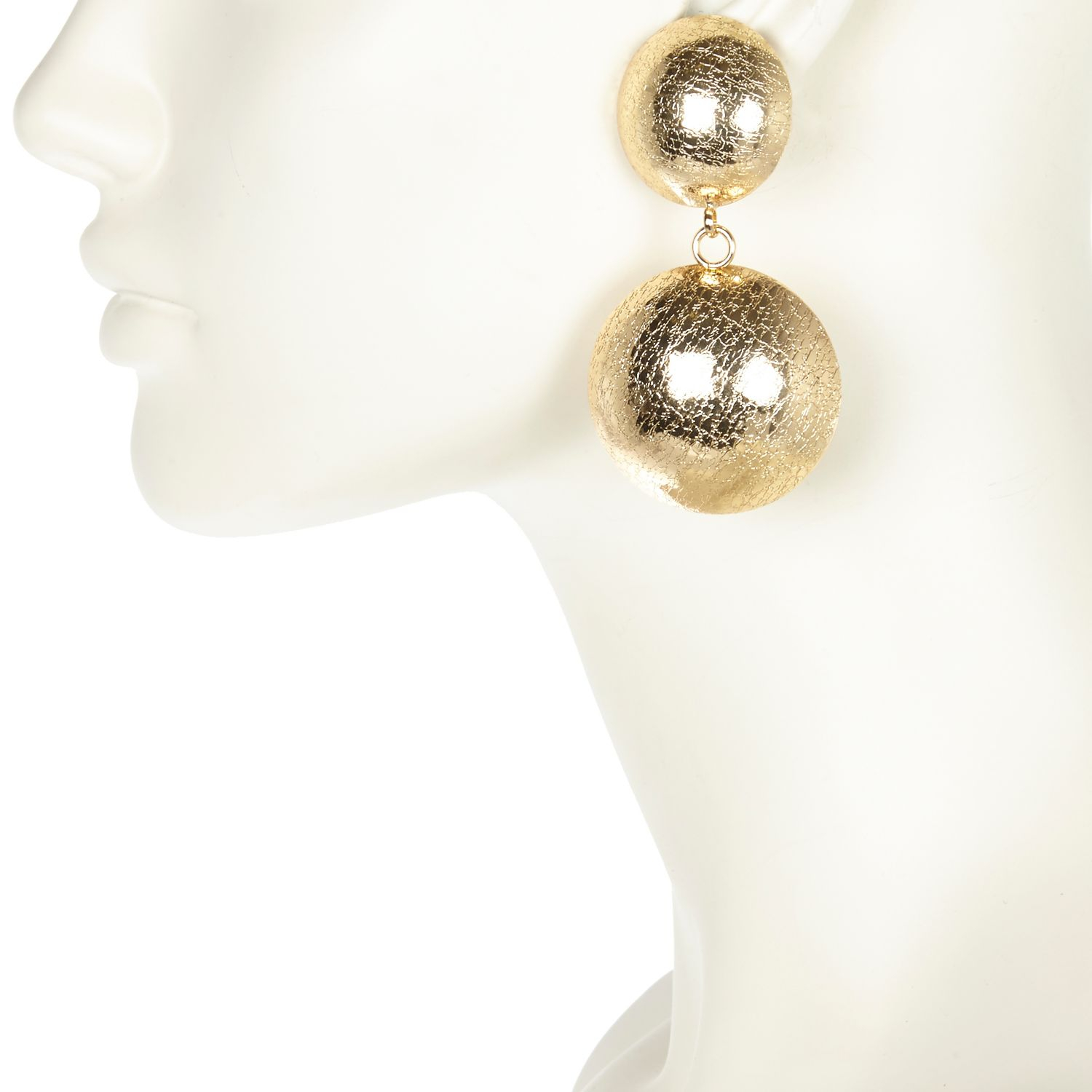River island Gold Tone Double Disc Dangle Earrings in Gold Lyst