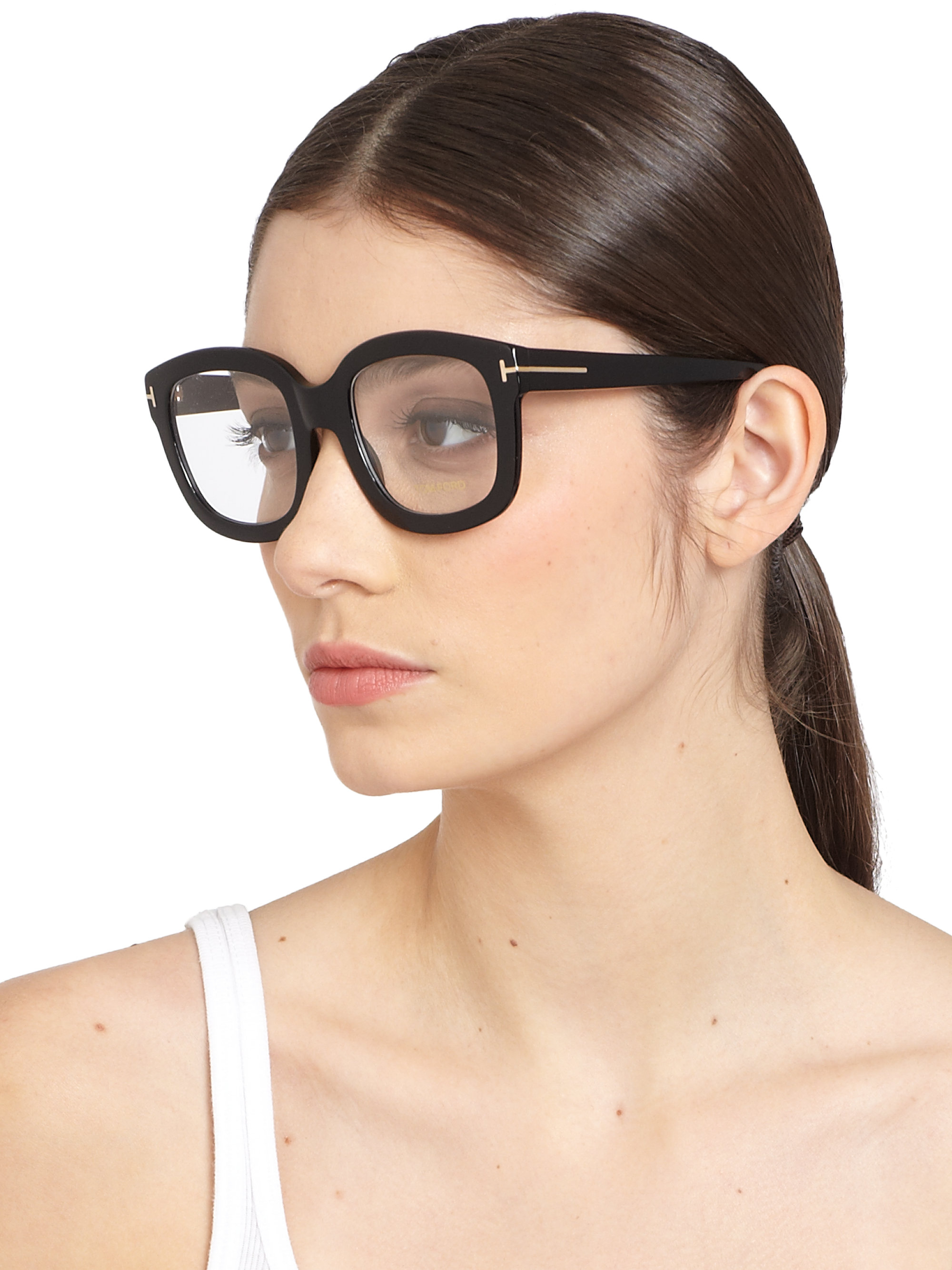 Tom Ford Oversized Acetate Eye Glasses in Black | Lyst