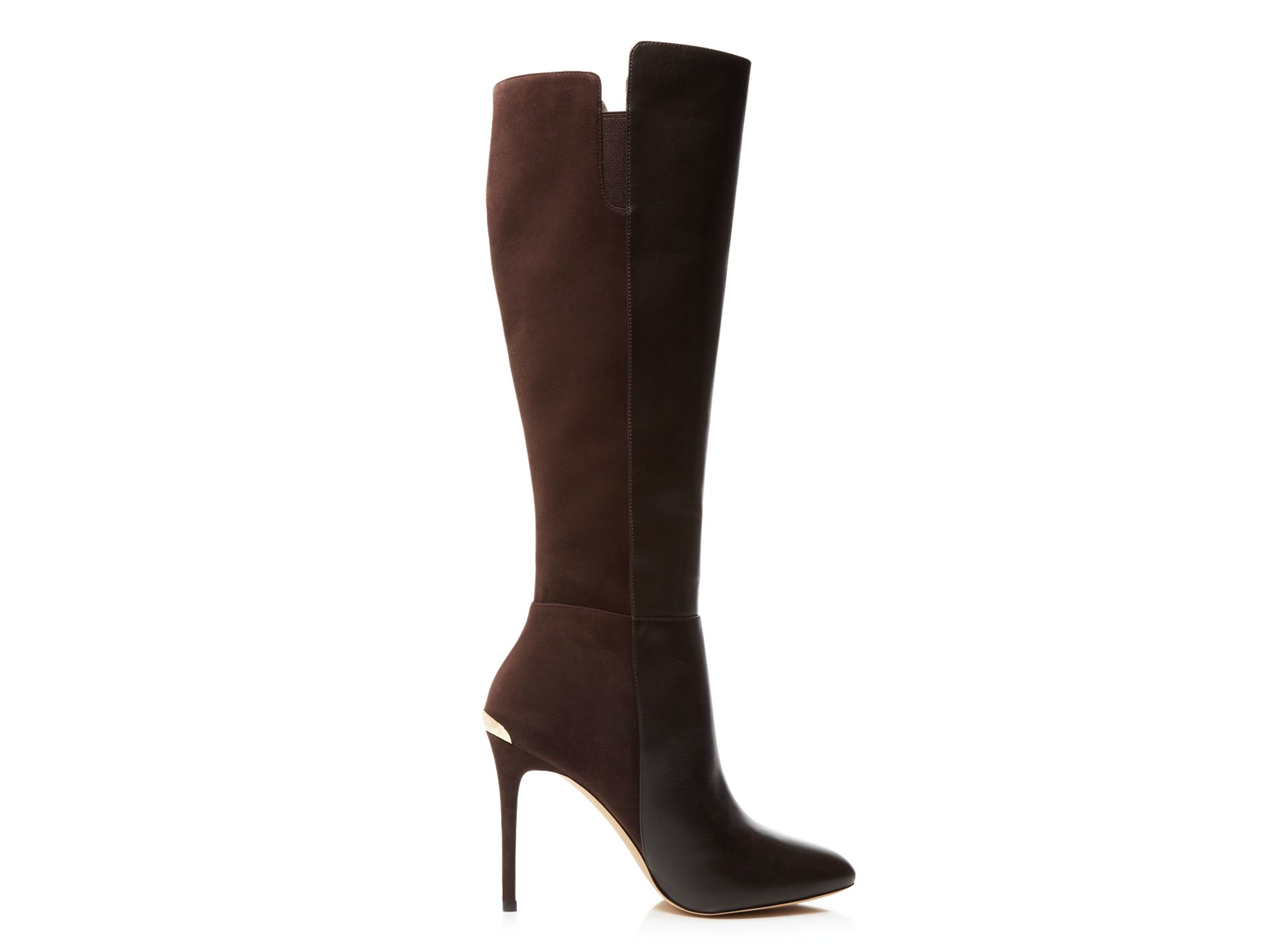 brown tall boots with heel