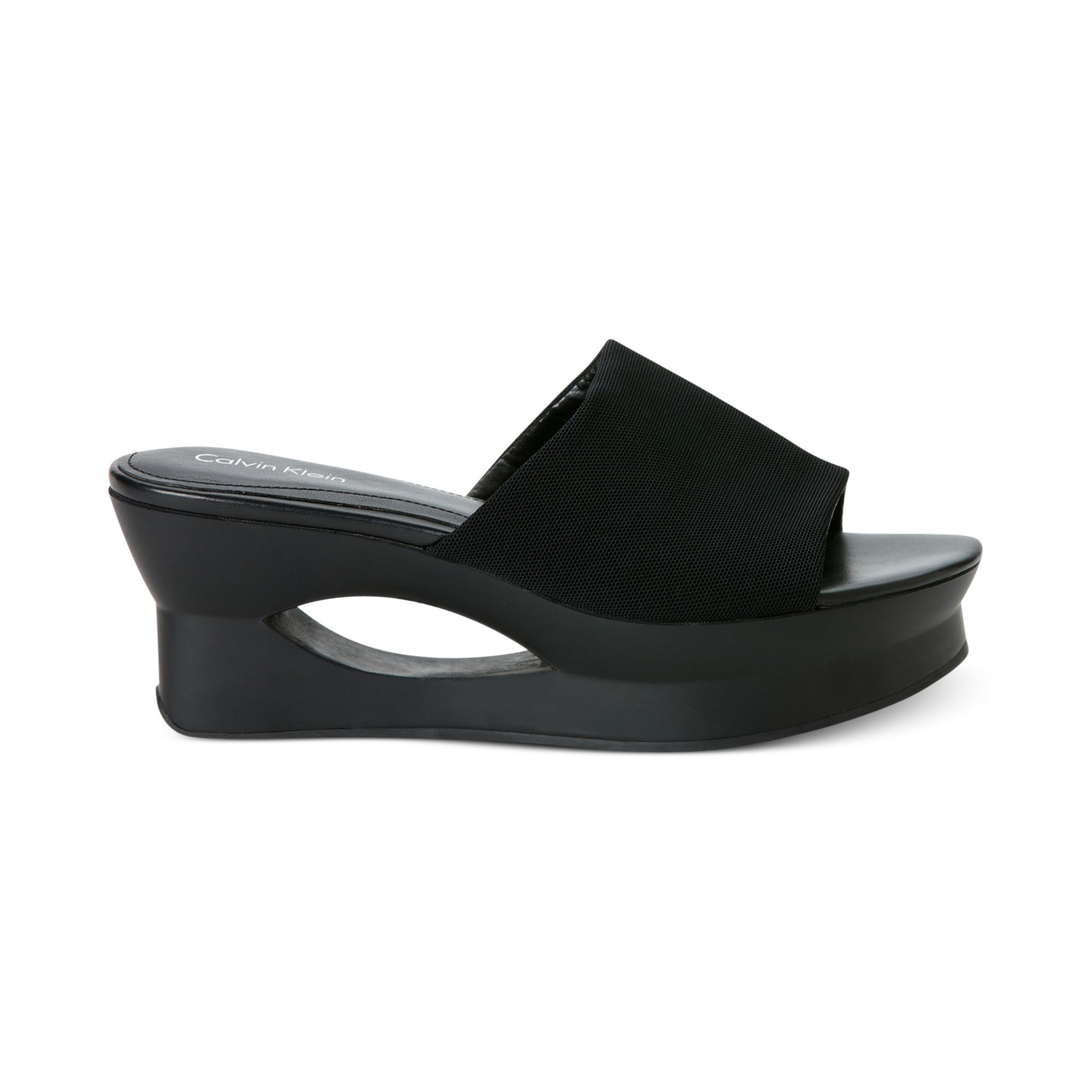 Calvin Klein Marjory Platform Wedge Sandals in Black - Lyst