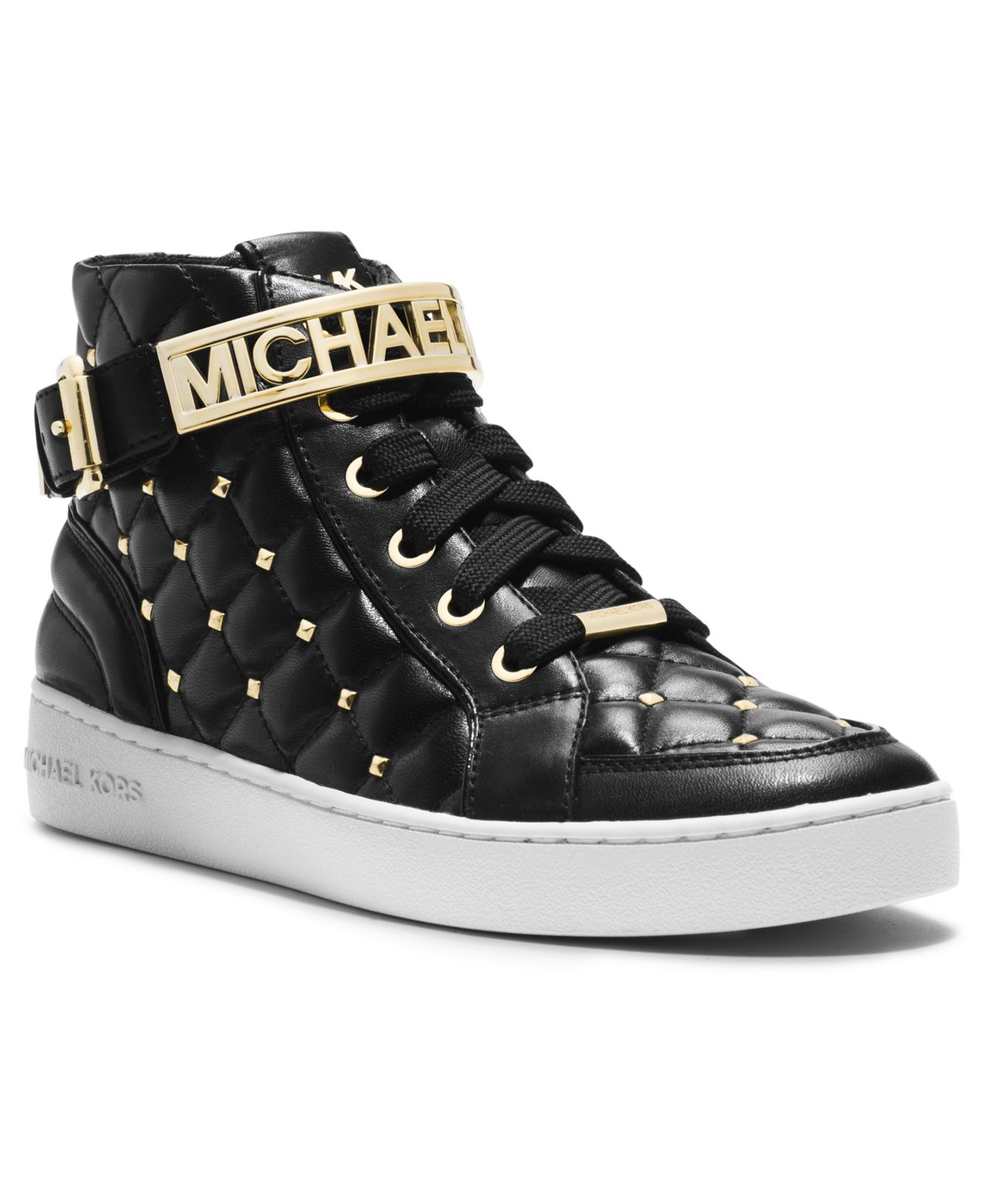 Michael Kors Michael Essex High Top Sneakers in Black - Lyst