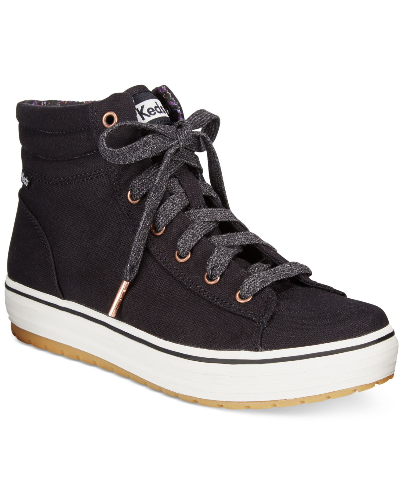 Keds Women's High Rise High Top Sneakers in Black - Lyst