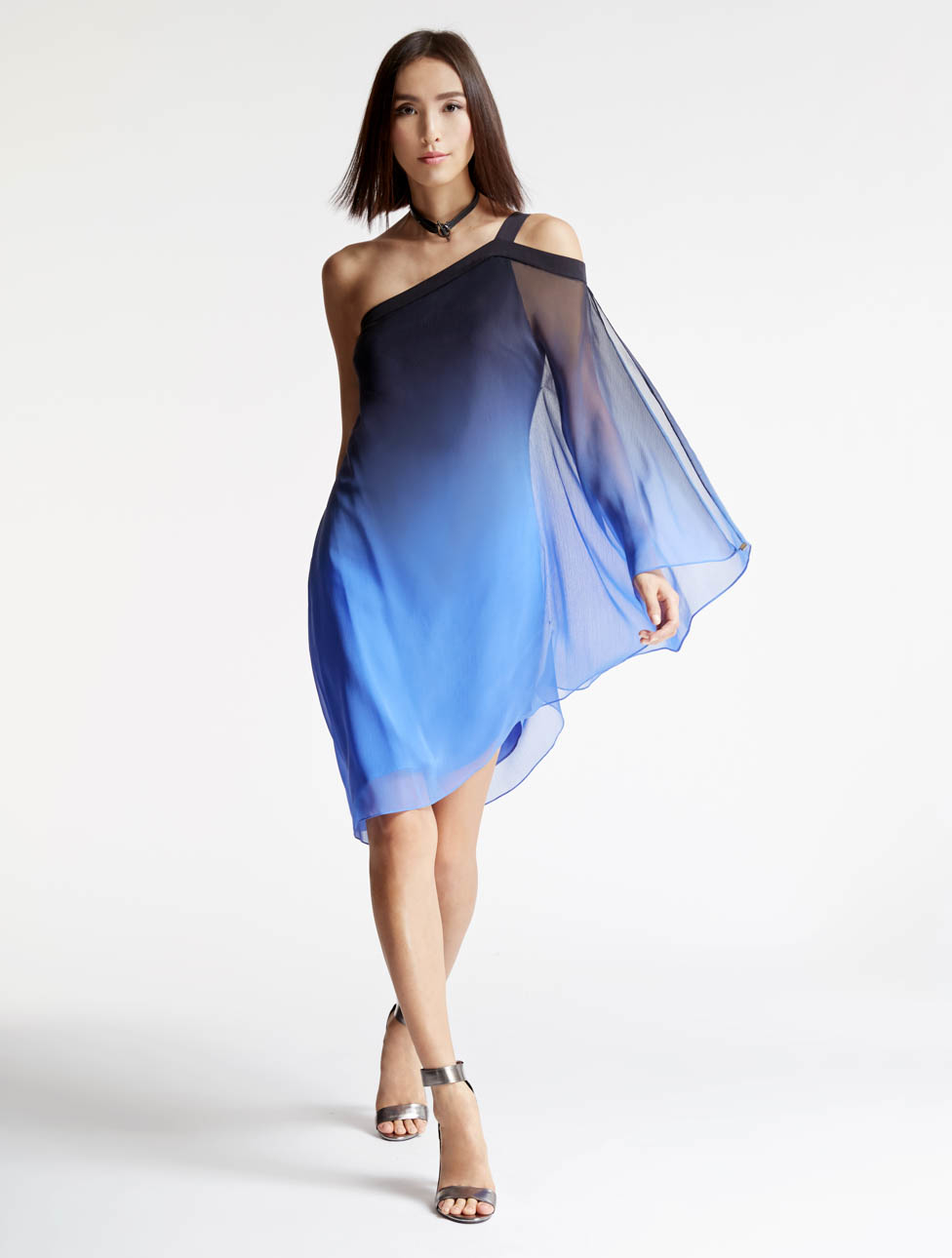 ombre chiffon dress