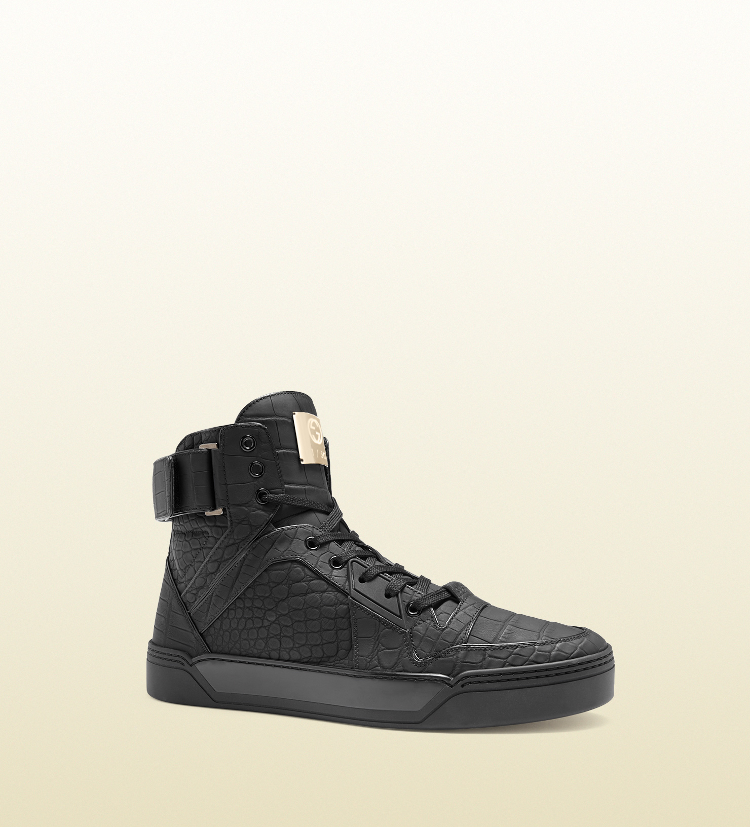 geur Ben depressief discretie Gucci Limited Edition Crocodile Sneakers in Black for Men | Lyst