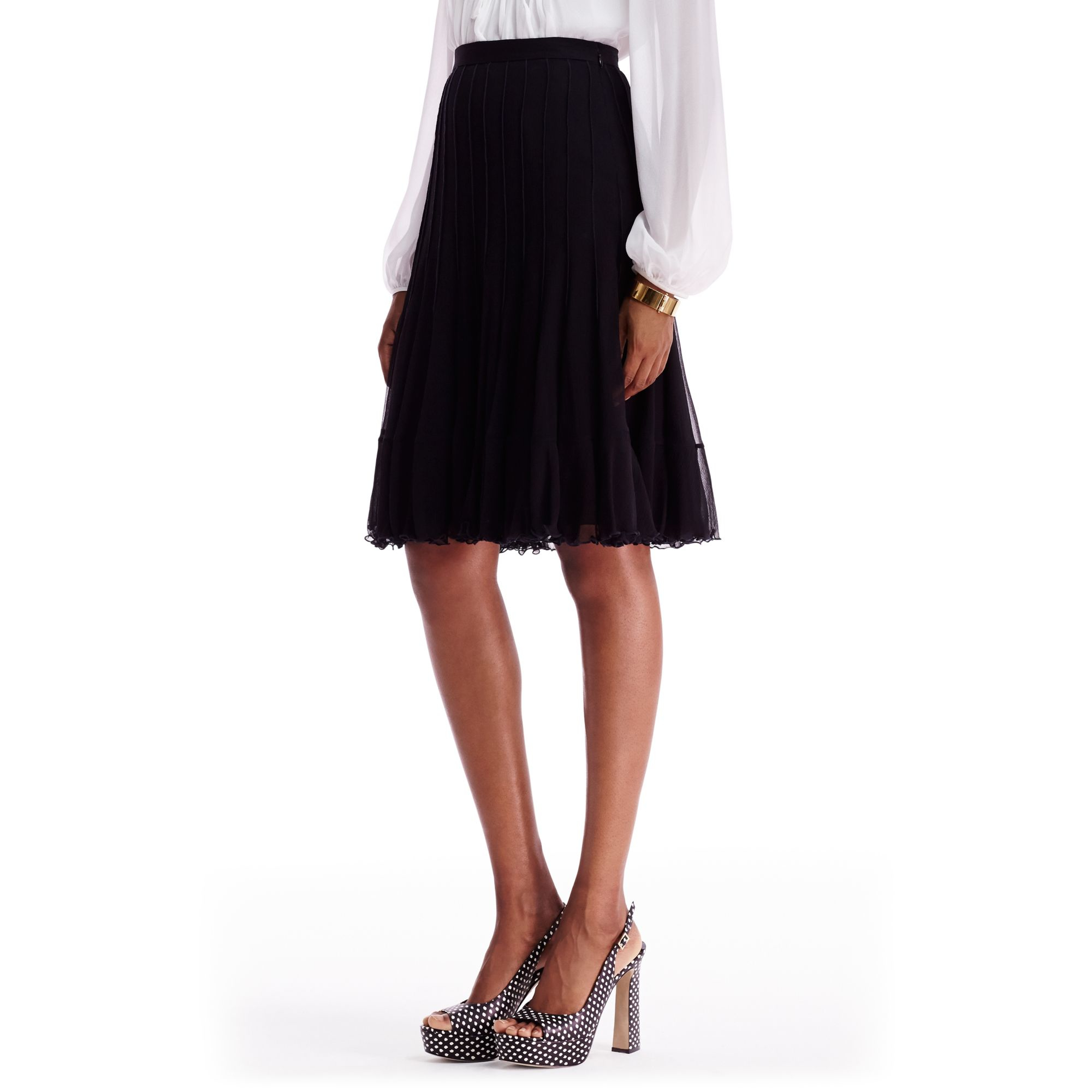 Lyst - Diane Von Furstenberg Dvf Addyson Pleated Chiffon Skirt in Black