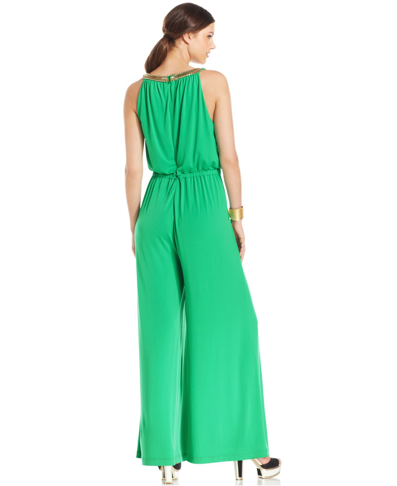 vince camuto green jumpsuit