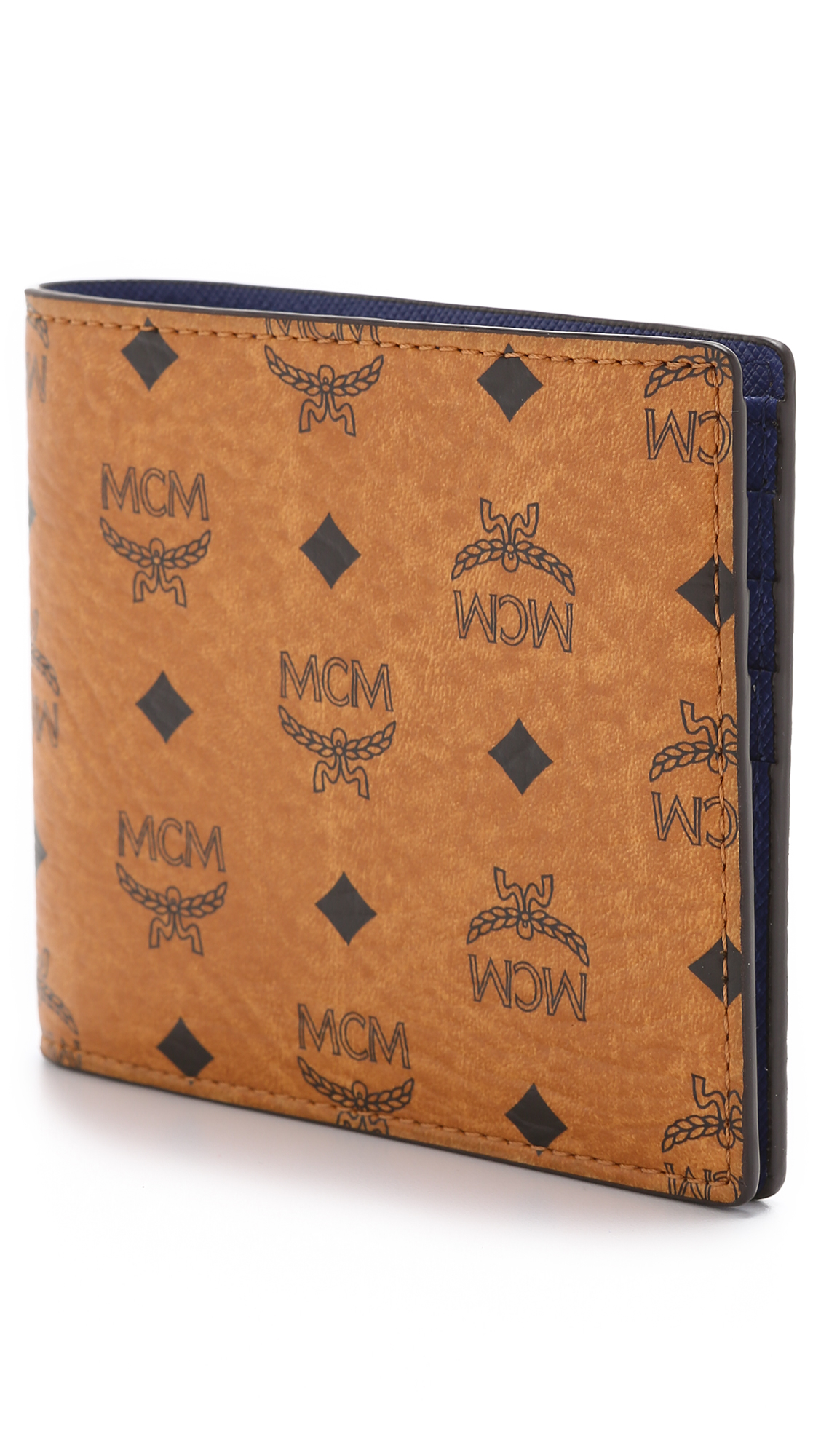 MCM Canvas Bifold Wallet in Cognac (Brown) for Men - Lyst