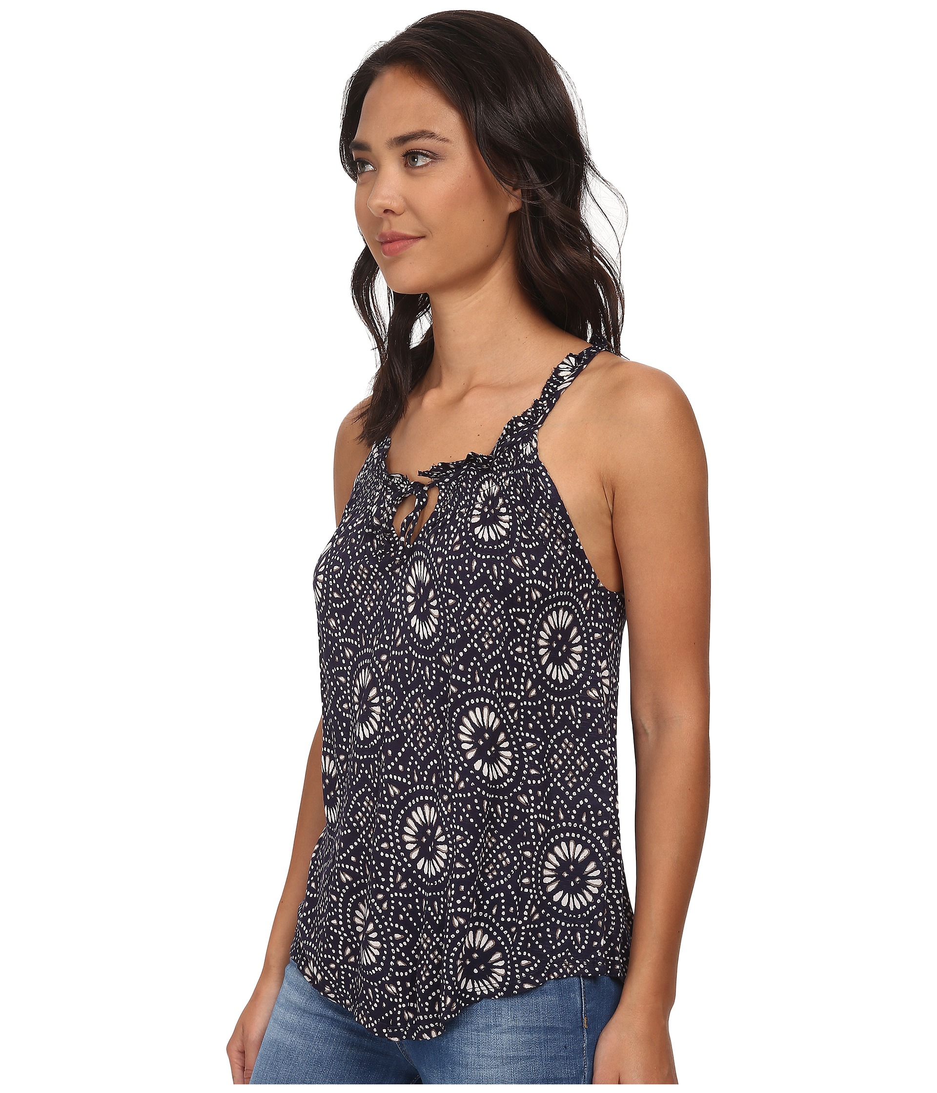 Lyst Lucky Brand Batik Mosaic Tank Top in Blue