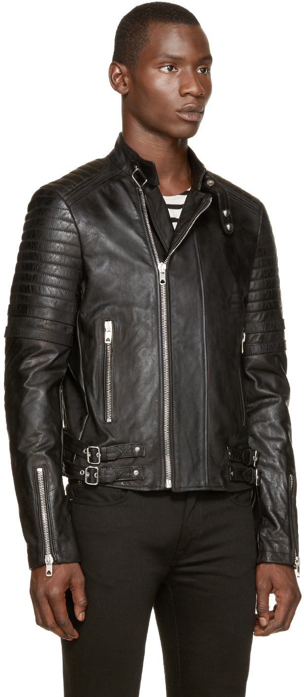 diesel black leather jacket