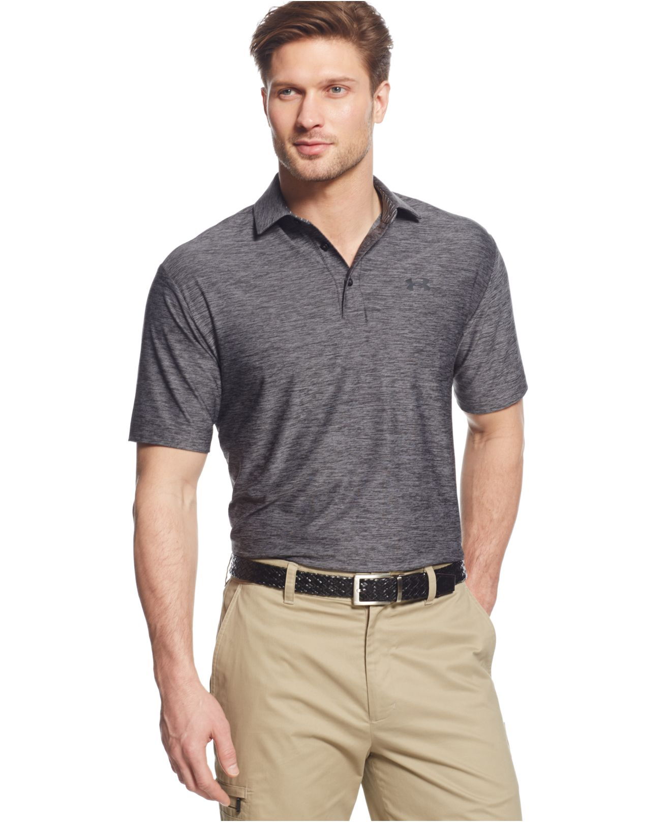 grey under armour polo