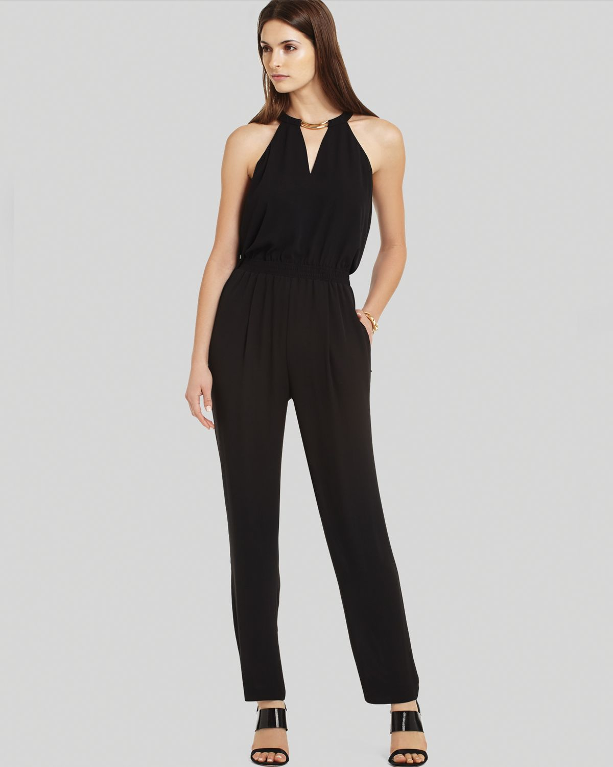 bcbg halter jumpsuit
