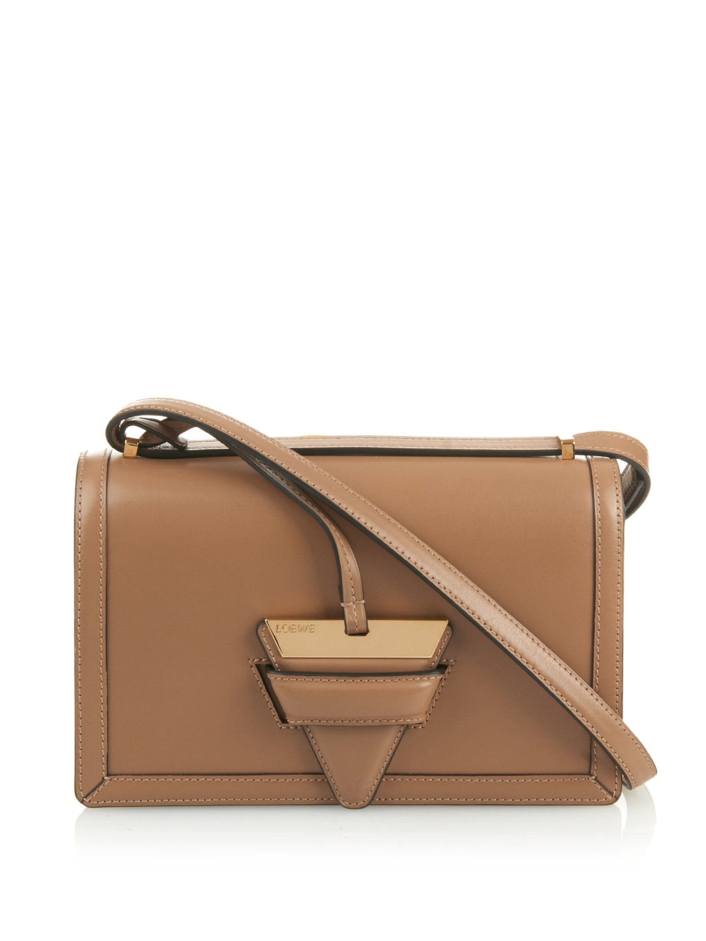 Loewe Barcelona Leather Shoulder Bag in Natural | Lyst