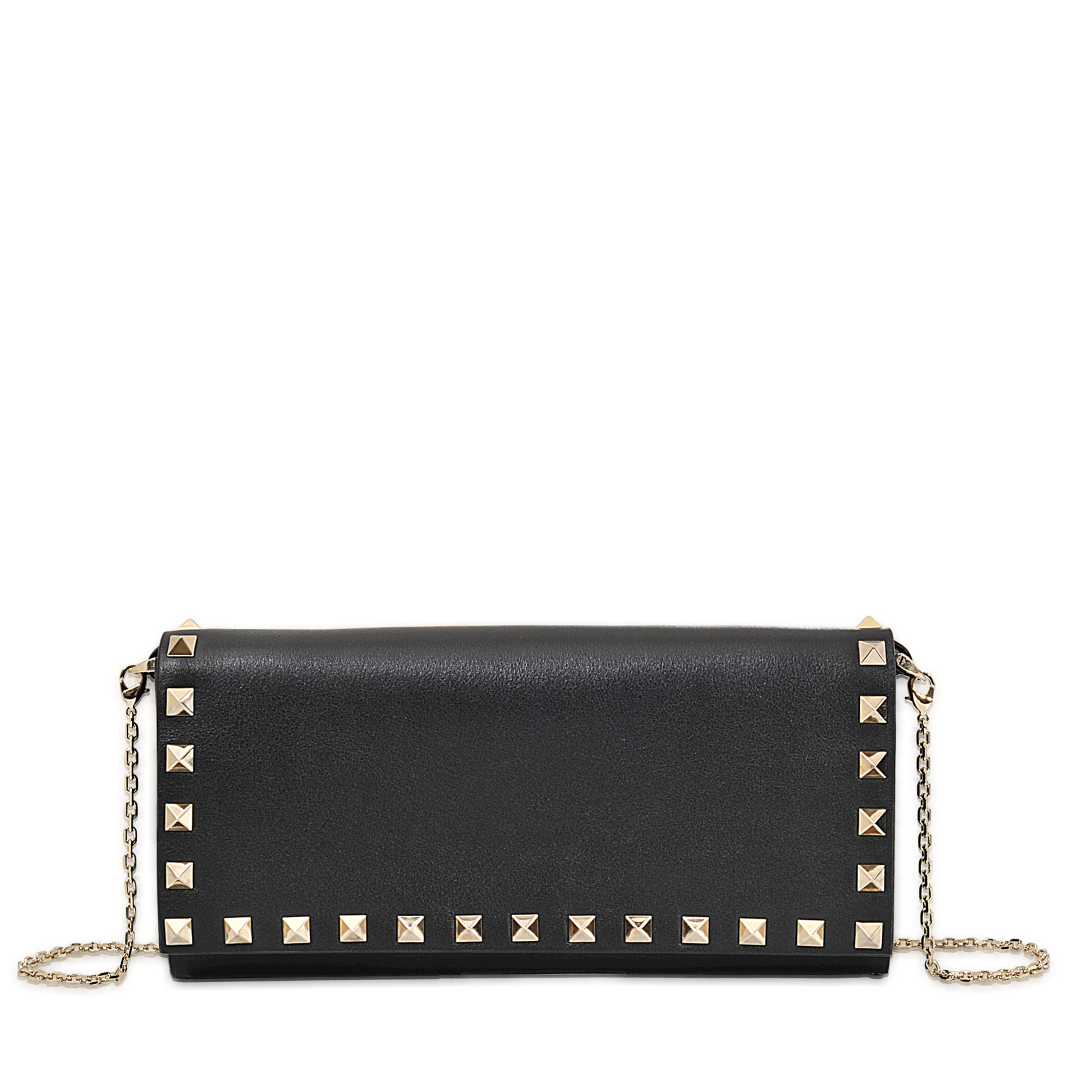 Valentino Rockstud Wallet On Chain in Black | Lyst Valentino Rockstud Wallet On Chain in Black | Lyst