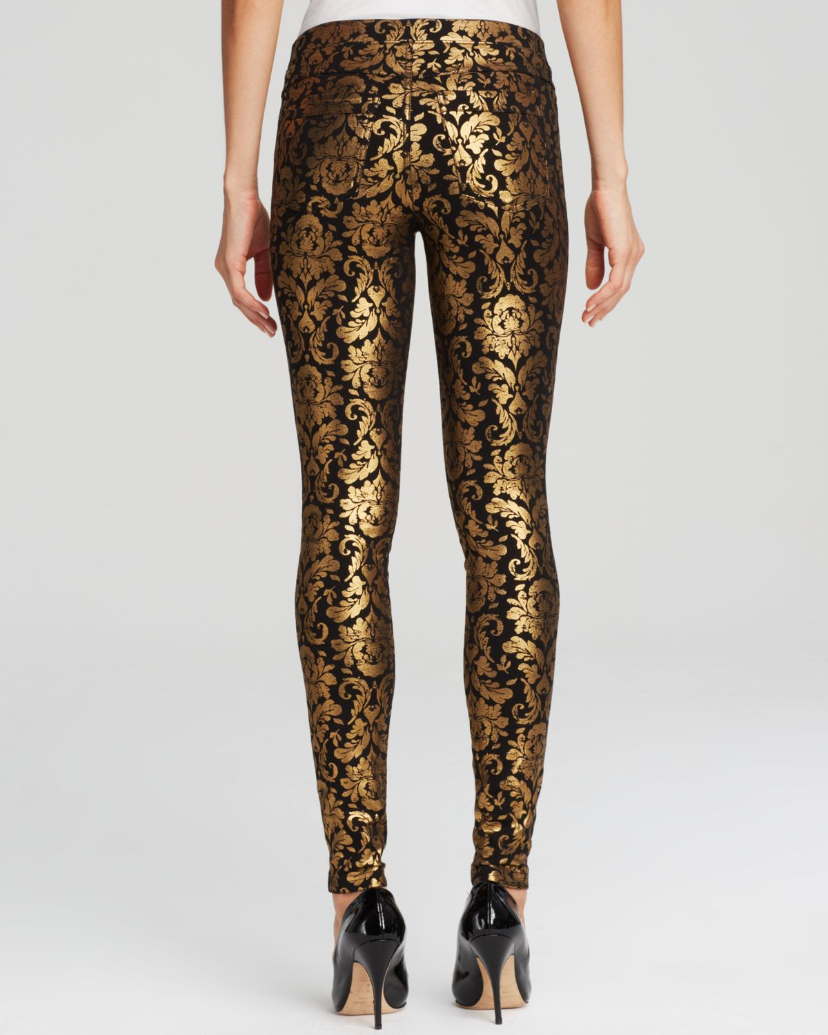 Hue Ponte Baroque Foil Print Leggings 