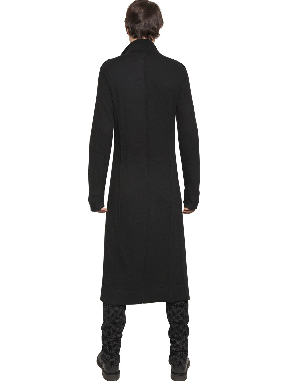 Lyst - Ann Demeulemeester Wool Angora Knit Long Cardigan in Black for Men