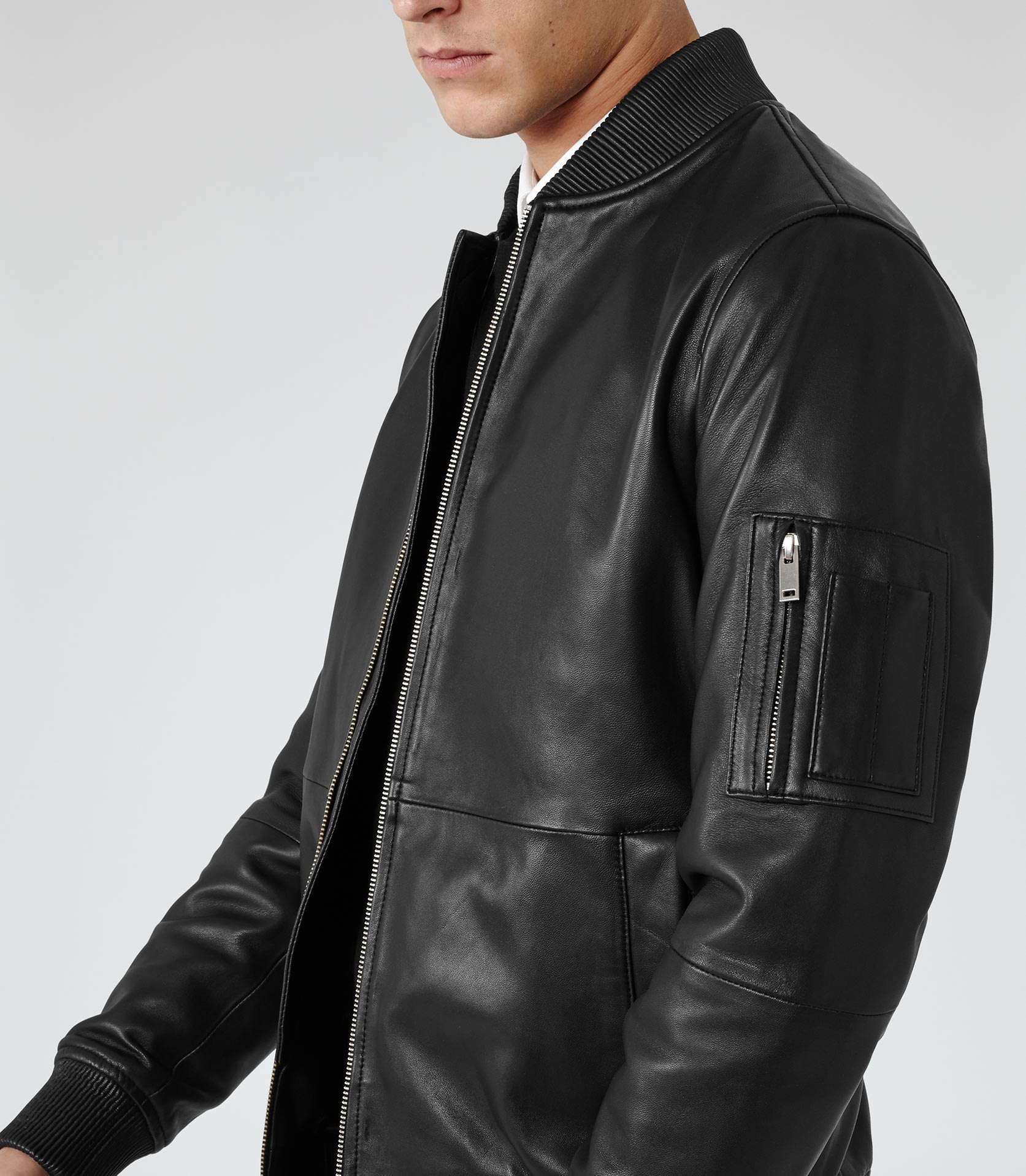 reiss mens leather jacket sale