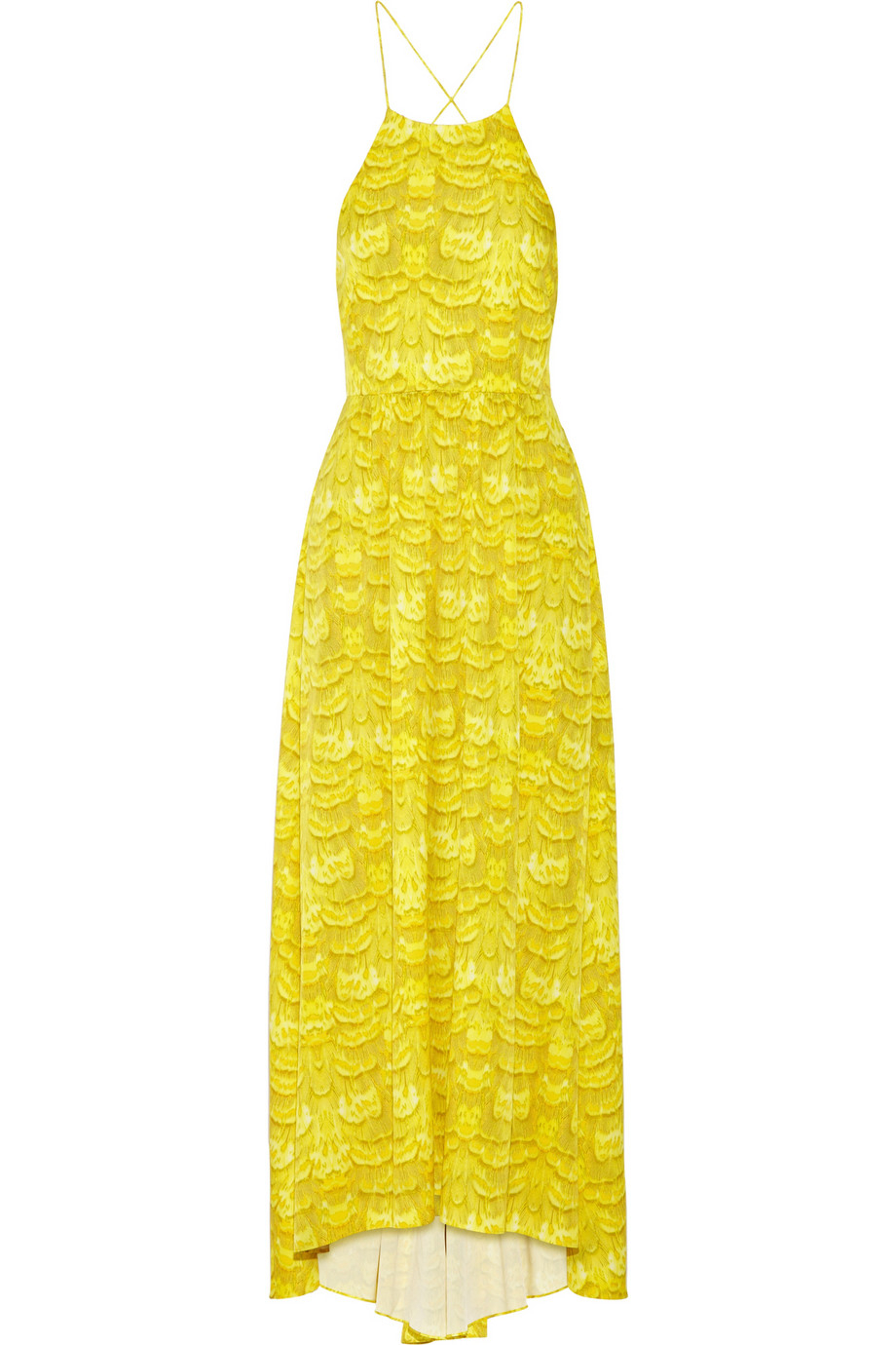 Lyst - Tibi Printed Crepe Maxi Dress in Yellow