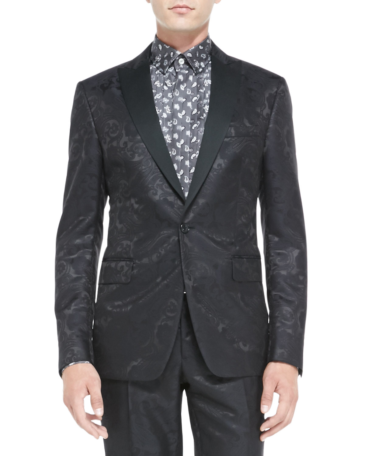 Lyst Etro Paisley Jacquard Tuxedo Jacket in Black for Men