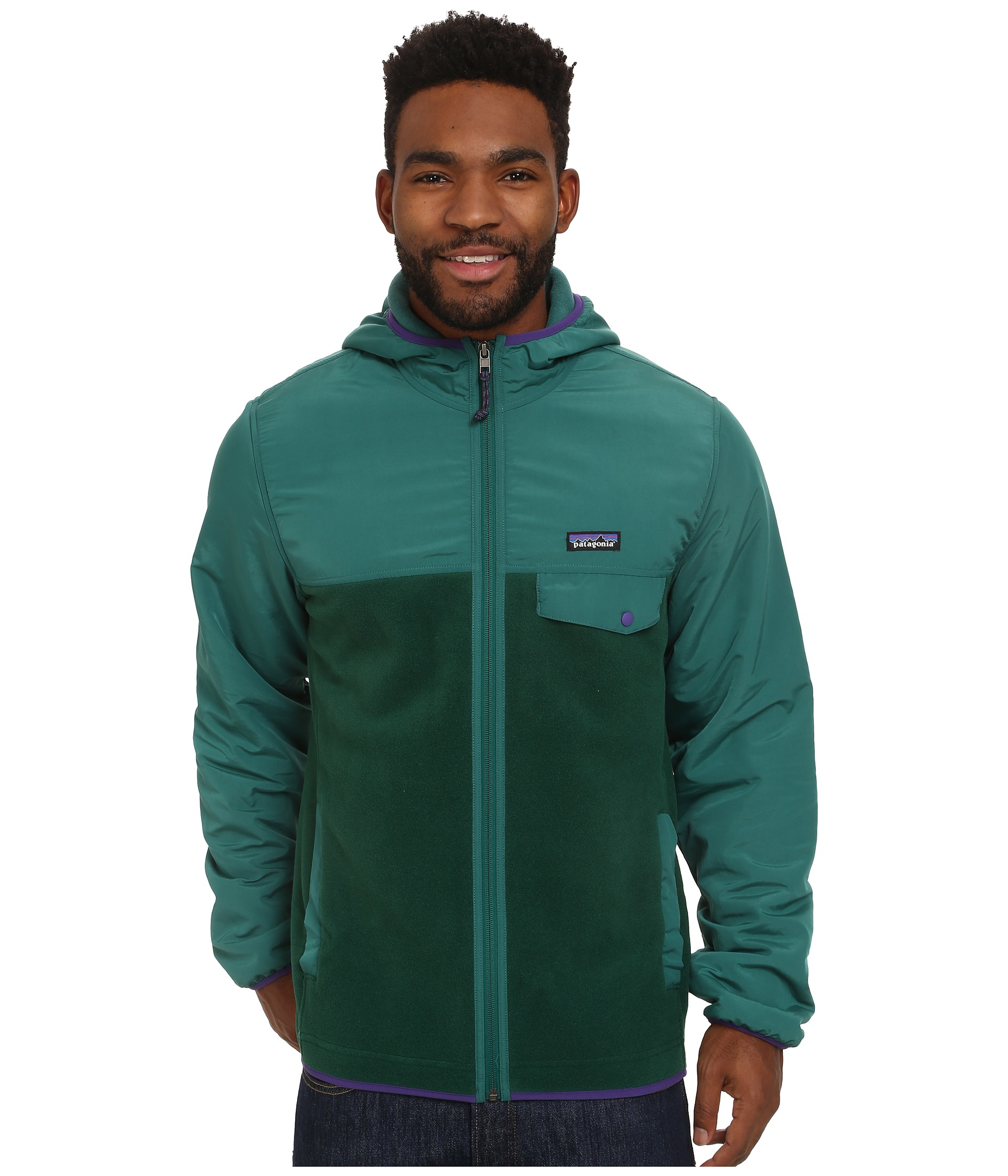 Patagonia Shelled Synch Snap-t Hoodie in Green for Men | Lyst