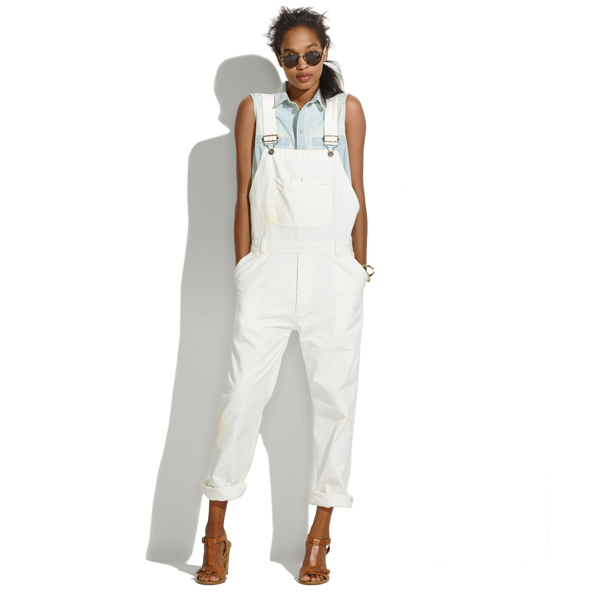 madewell white overalls