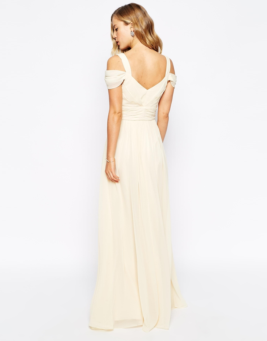 Forever Unique Sweetheart Maxi Dress With Off Shoulder in Yellow | Lyst