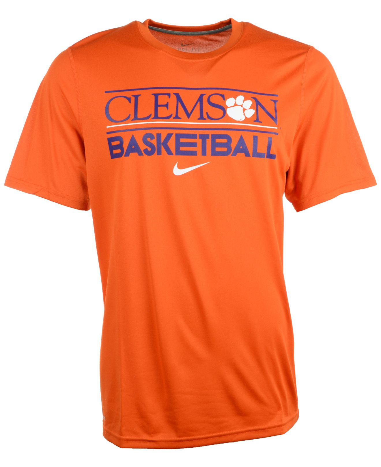 Nike Men's Clemson Tigers Team Issue Basketball Practice Dri-fit T ...