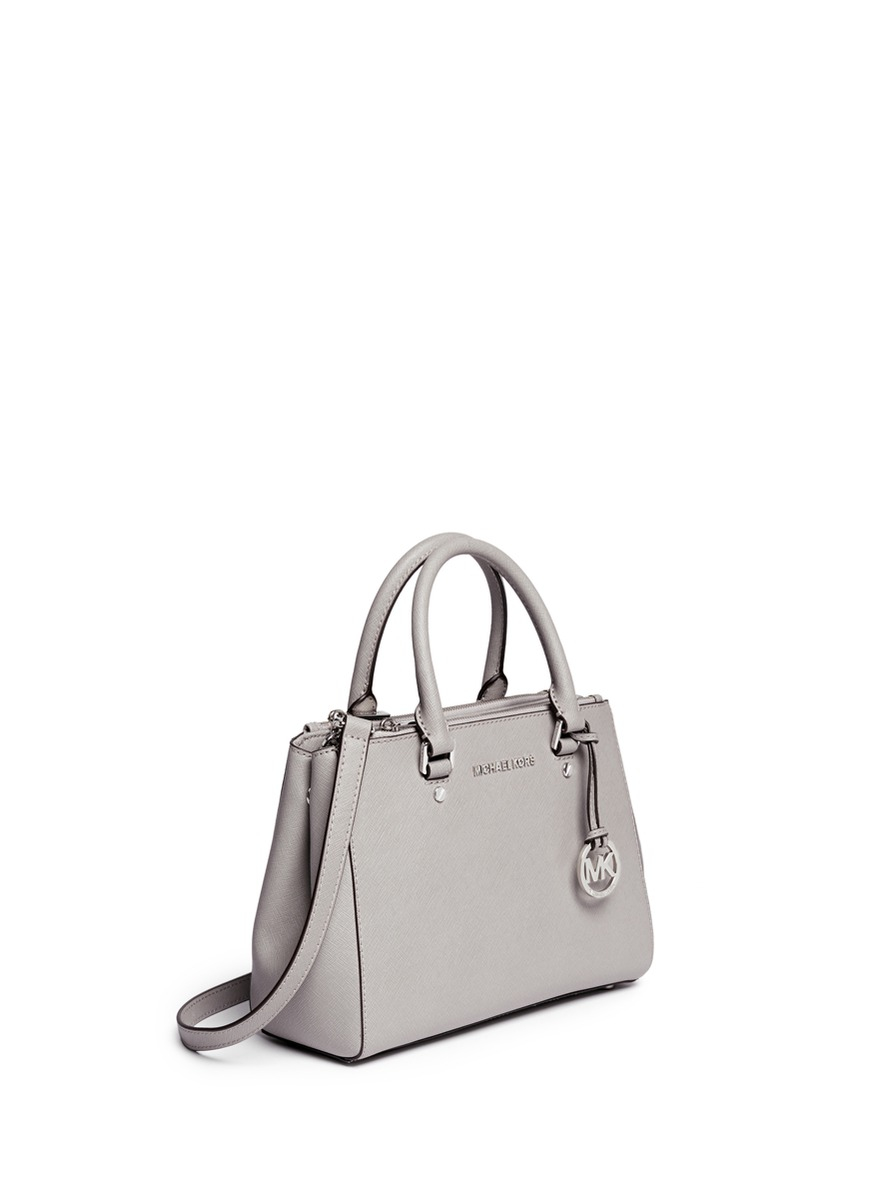Michael Kors 'sutton' Small Saffiano Leather Satchel in Gray