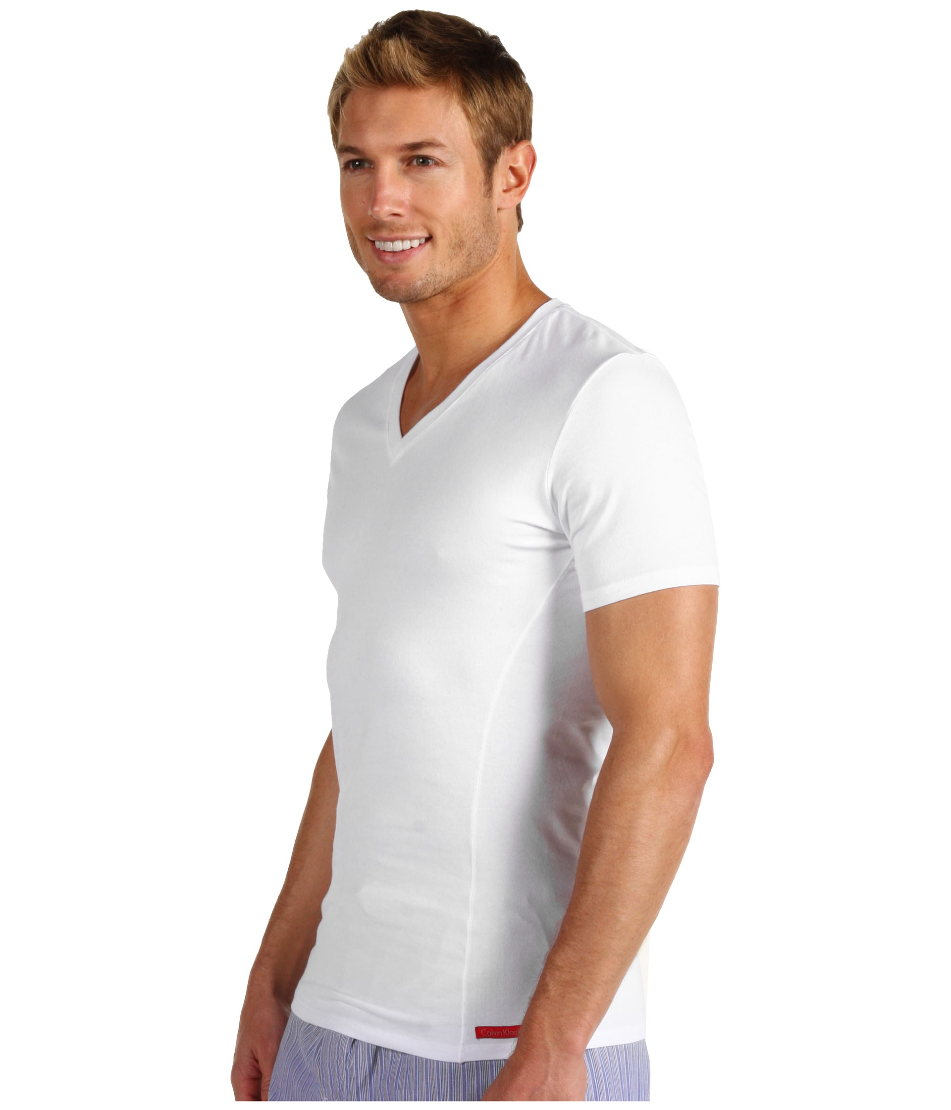 hanes slim v neck