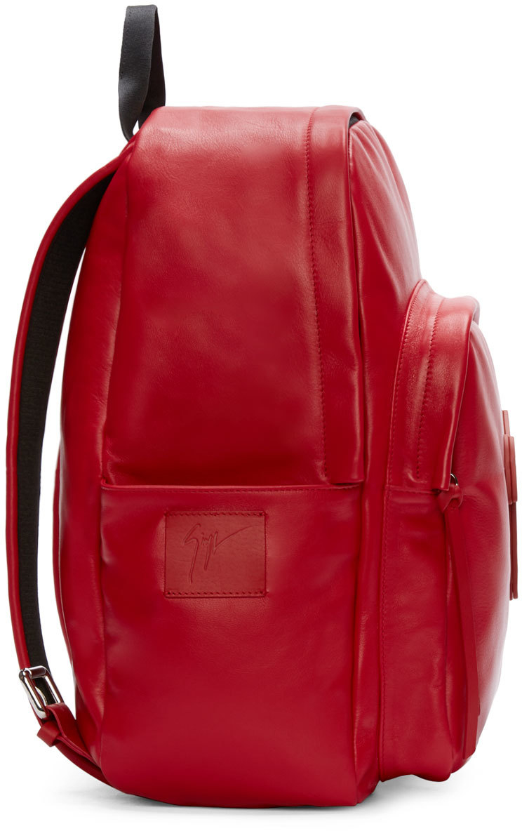 Giuseppe Zanotti Red Leather Logo Backpack for Men | Lyst