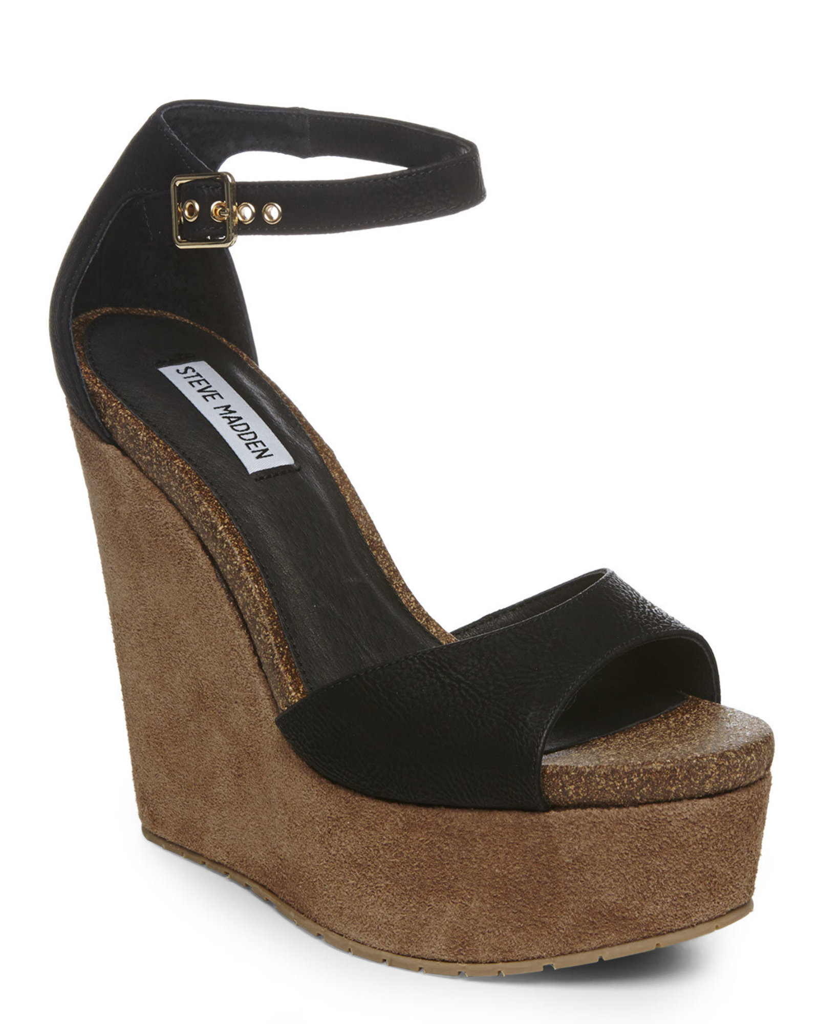 all black platform wedges