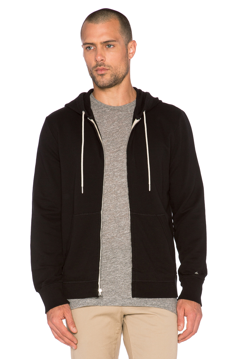 Rag & Bone Standard Issue Zip Hoodie in Black for Men - Lyst