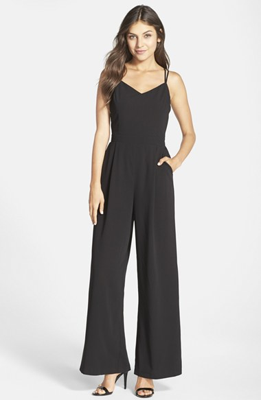strappy wide leg jumpsuit