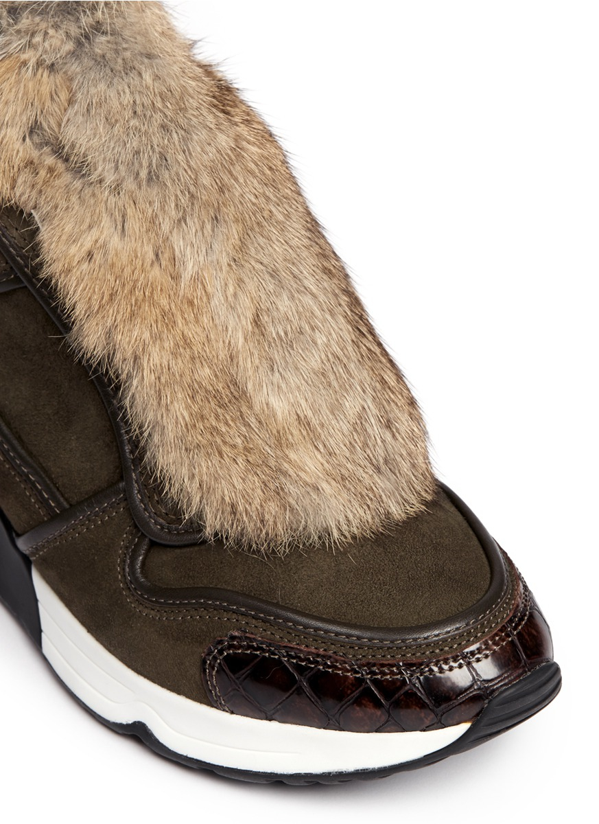 ash fur sneakers