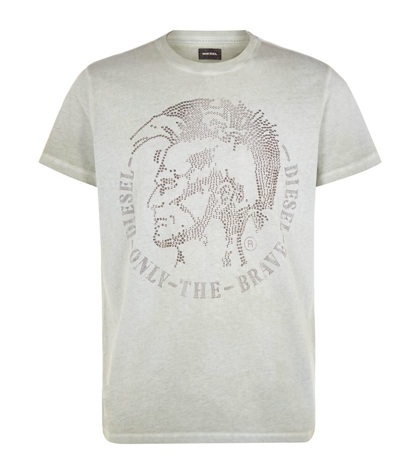 DIESEL Only The Brave Stud T-shirt in Grey for Men - Lyst