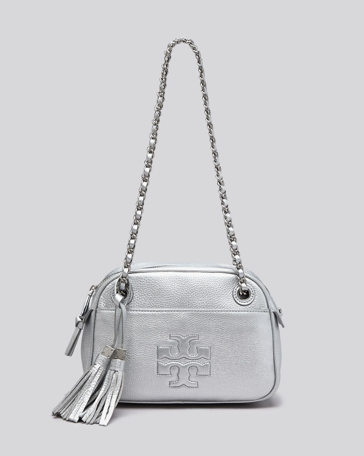 Tory Burch Thea Chain-Strap Crossbody Bag in Silver (Metallic) | Lyst