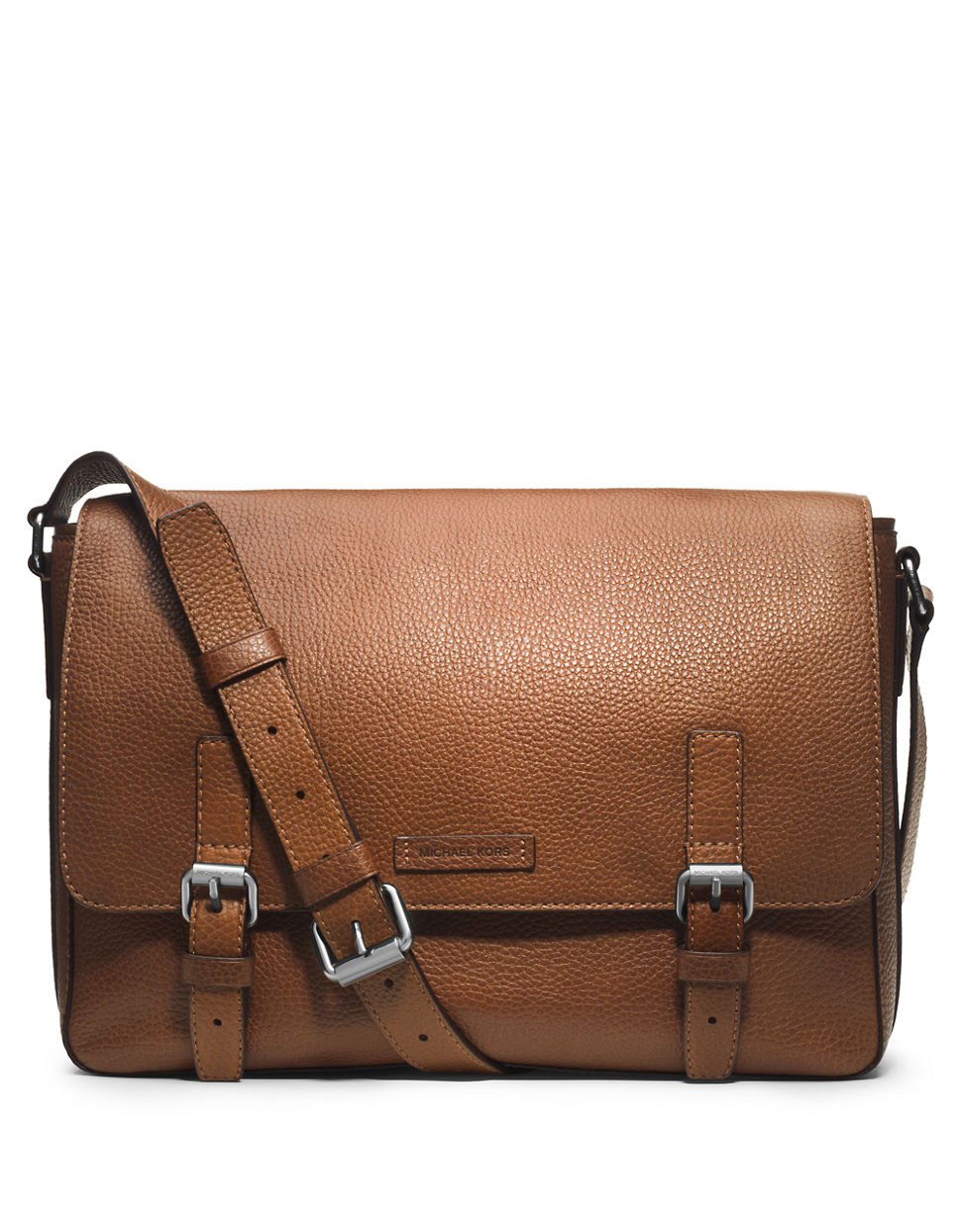 Michael Kors Bryant Leather Messenger Bag in Brown for Men - Lyst